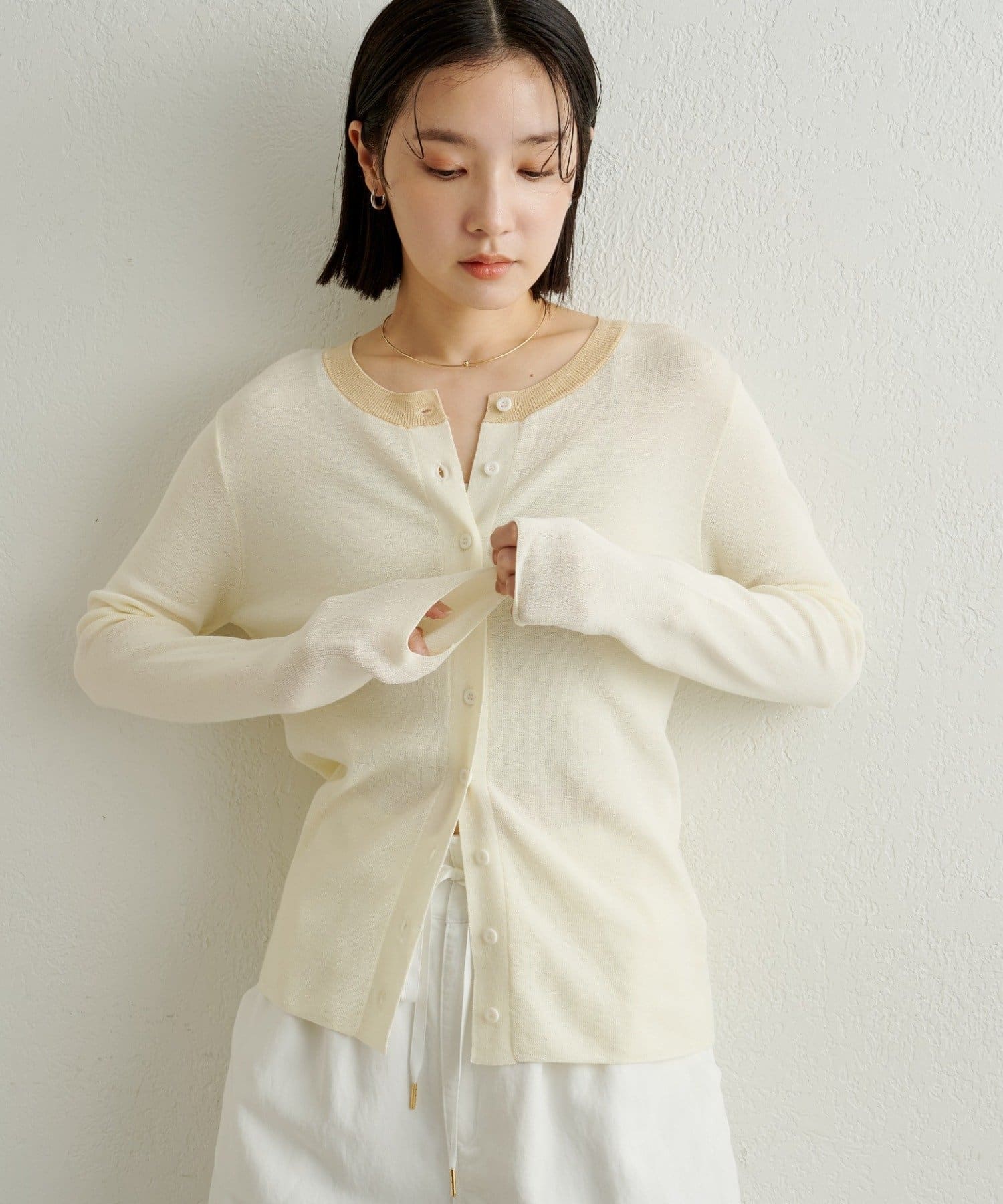 Omekashi(オメカシ) シアーニットカーディガン