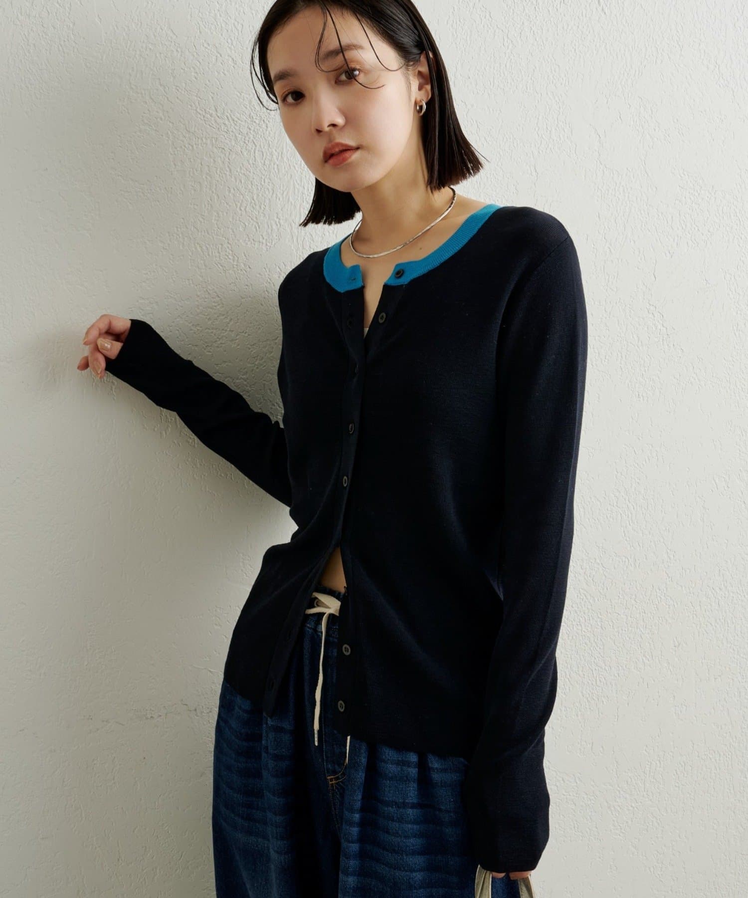 Omekashi(オメカシ) シアーニットカーディガン