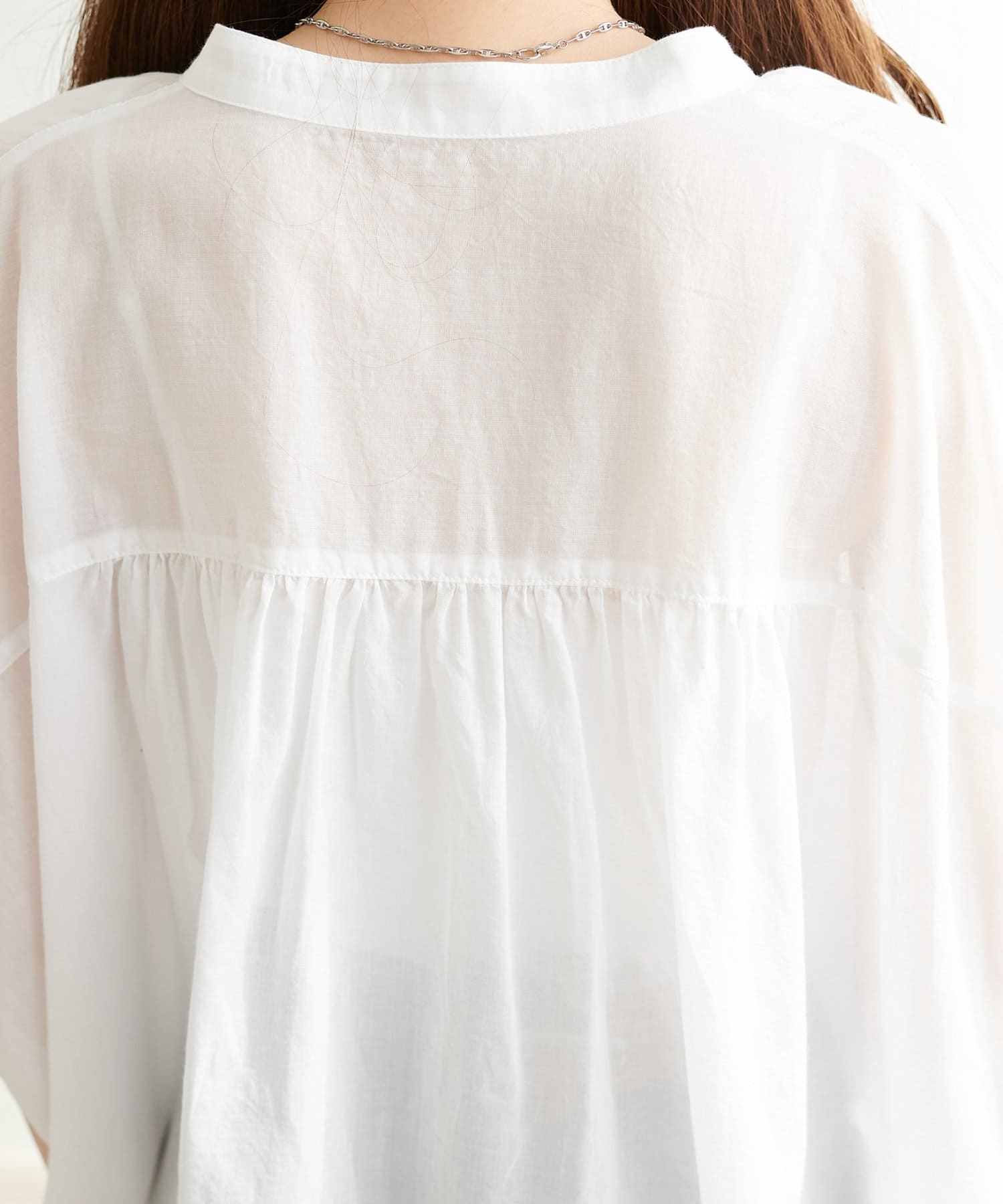 DISCOAT(ディスコート) コットンシアーバンドカラーフレンチシャツ