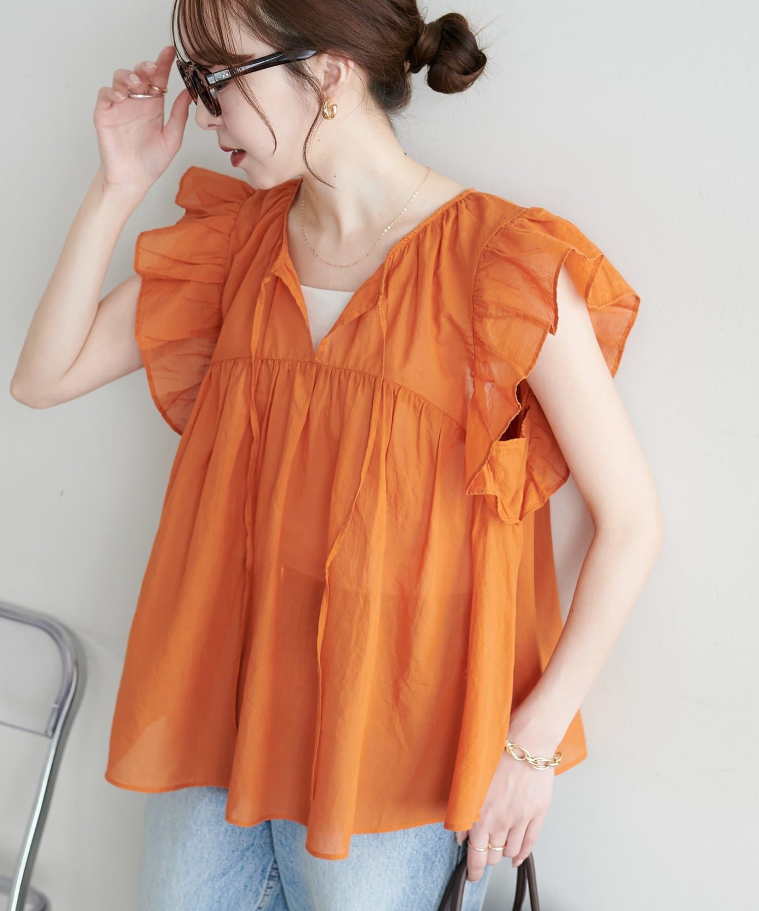 DISCOAT(ディスコート) 前後２WAYコットンシアーフリルフレンチ