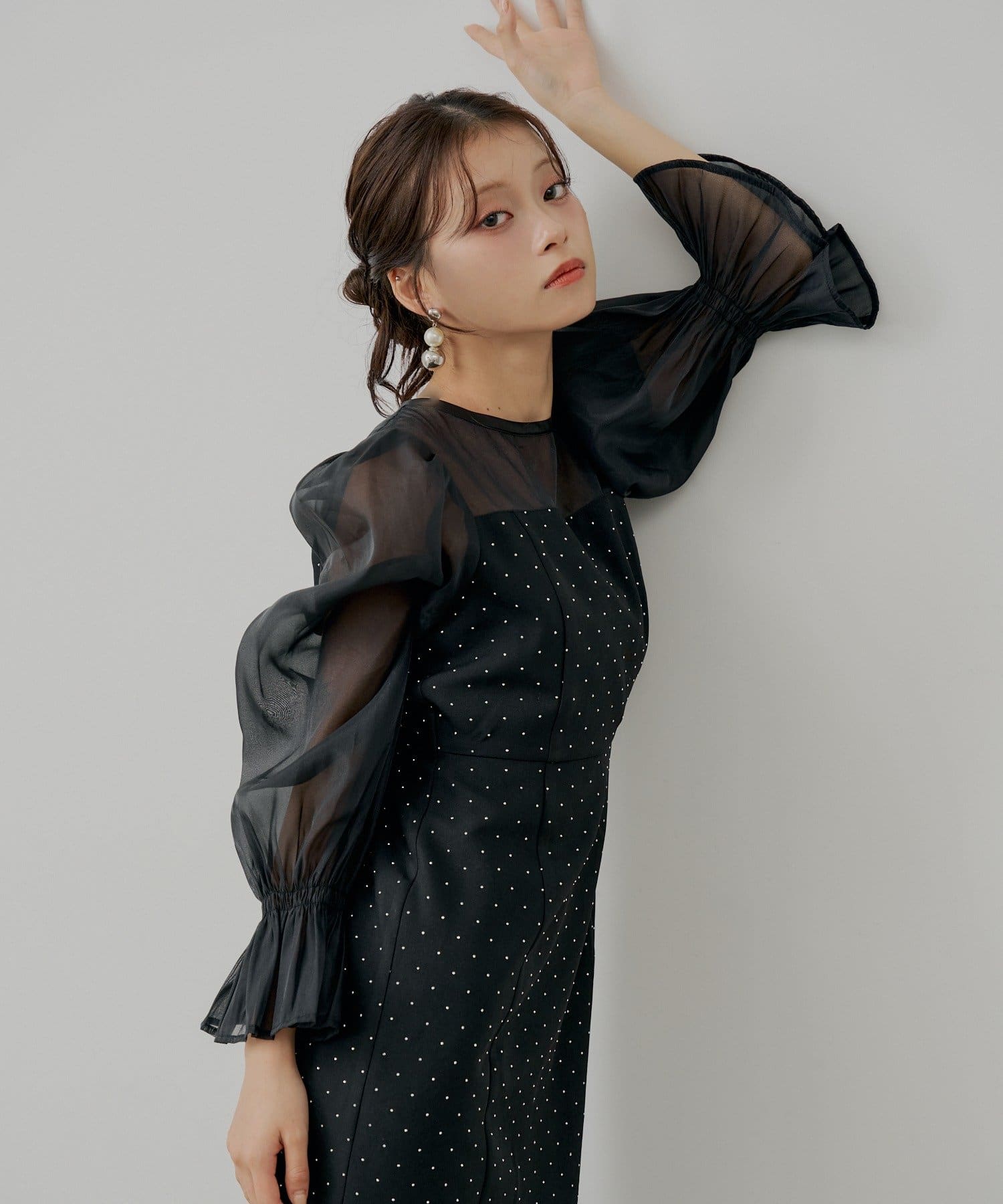 Chico(チコ) 【WEB限定/SALON by Chico】配色シースルータイトロングドレス/オケージョン