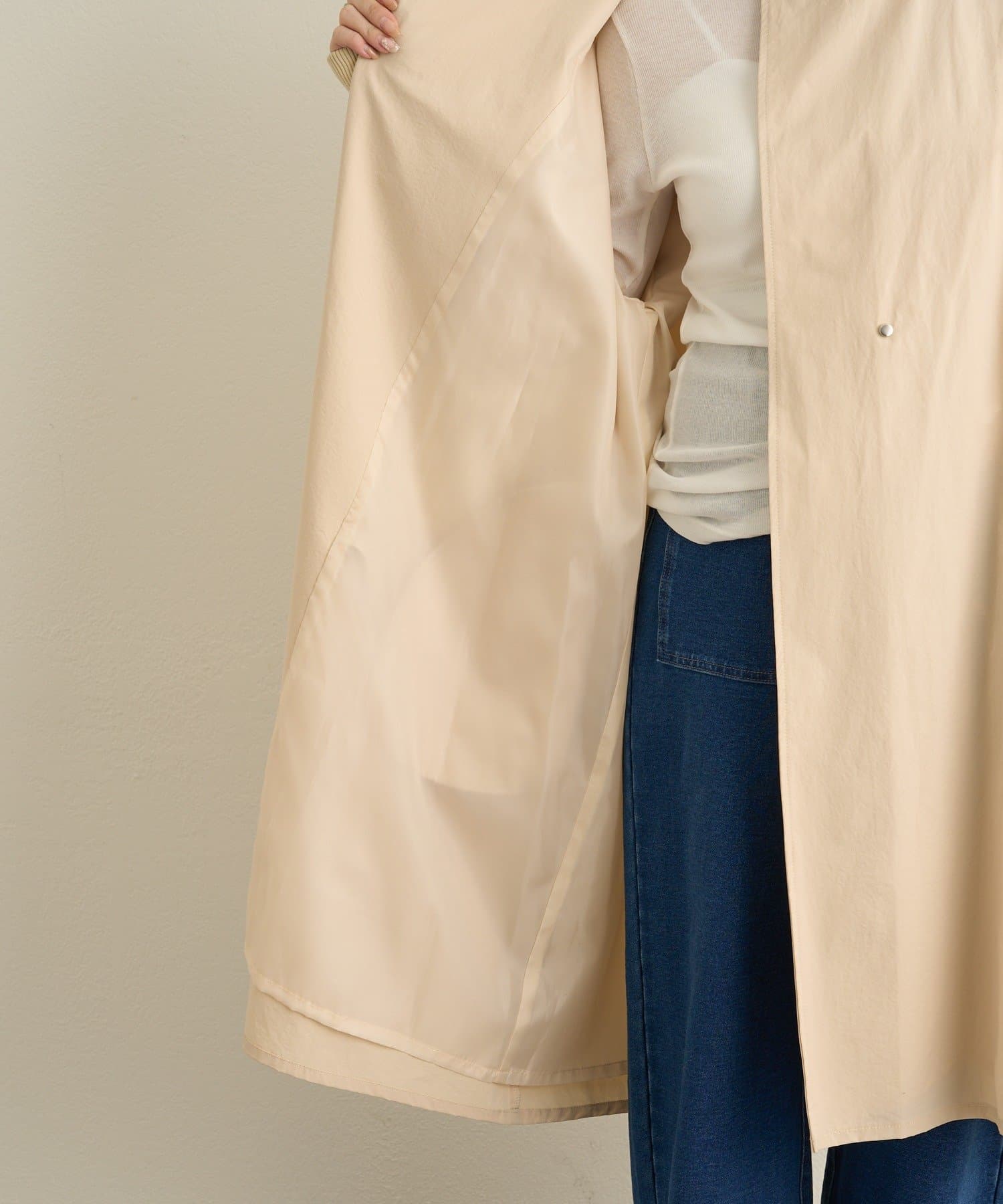 Omekashi(オメカシ) 袖リブライトトレンチコート