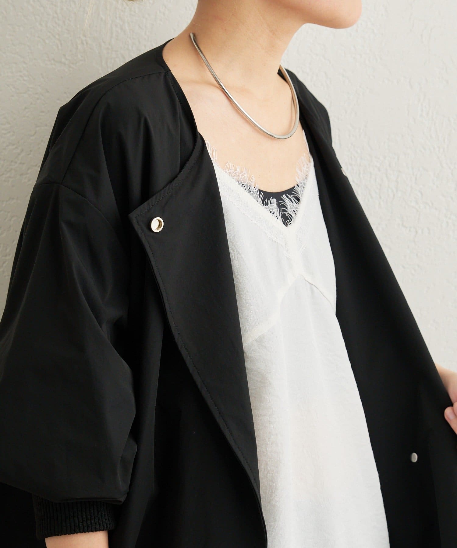 Omekashi(オメカシ) 袖リブライトトレンチコート