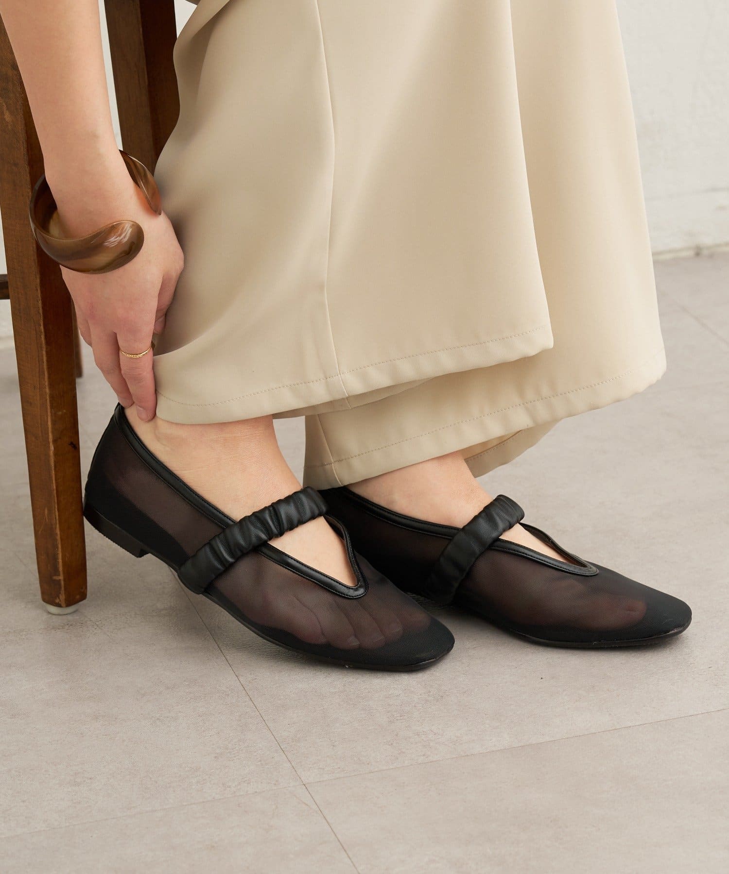 Omekashi(オメカシ) メッシュフラットシューズ