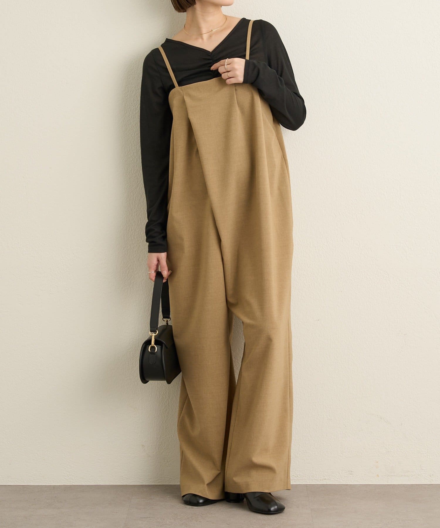 Omekashi(オメカシ) 【セットアップ着用可能◎】リネンライクキャミサロペット