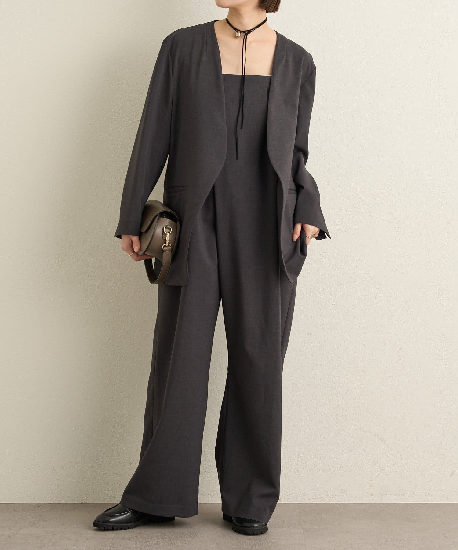 Omekashi(オメカシ) 【セットアップ着用可能◎】リネンライクキャミサロペット