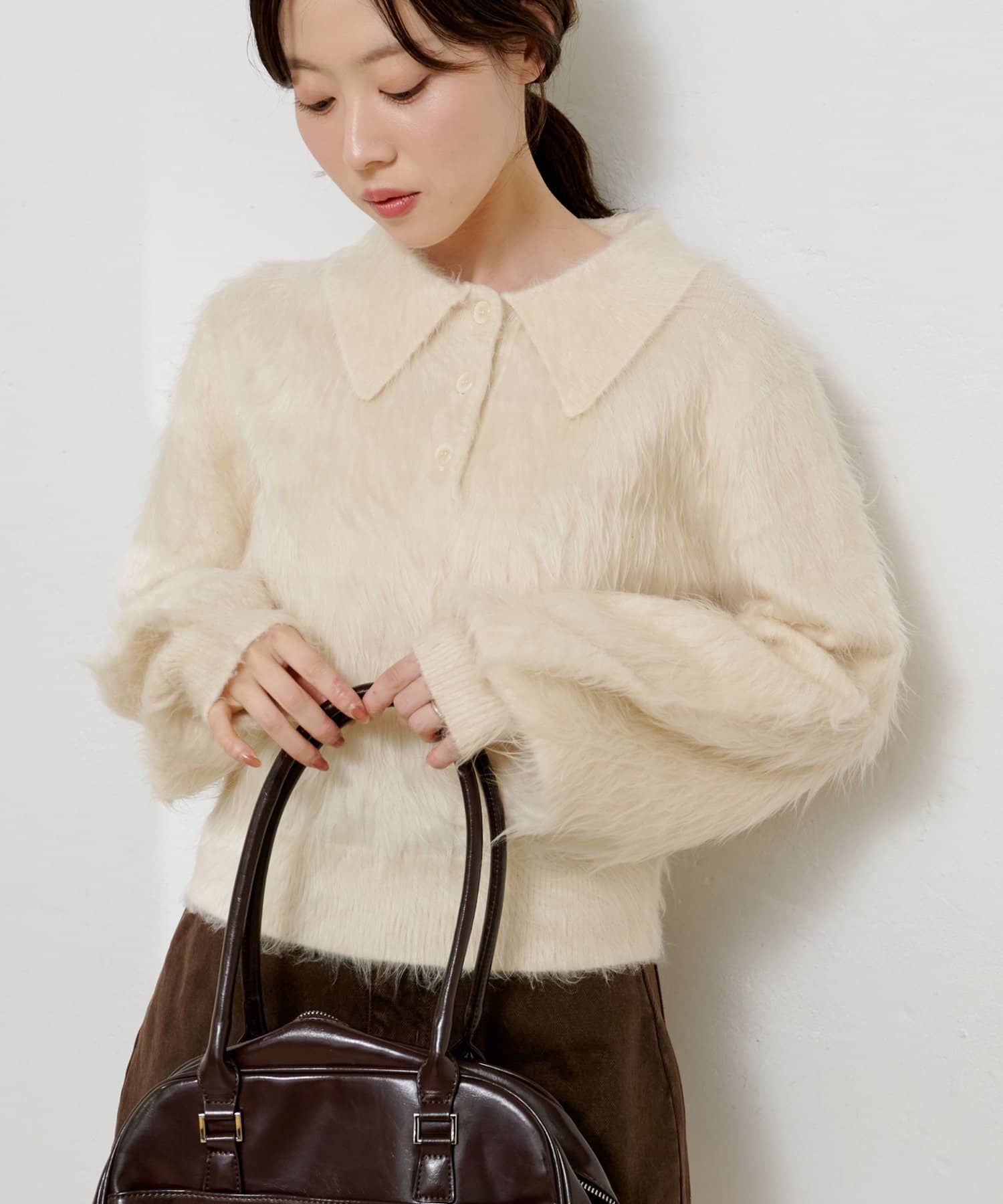 Kastane(カスタネ) シャギーポロニット