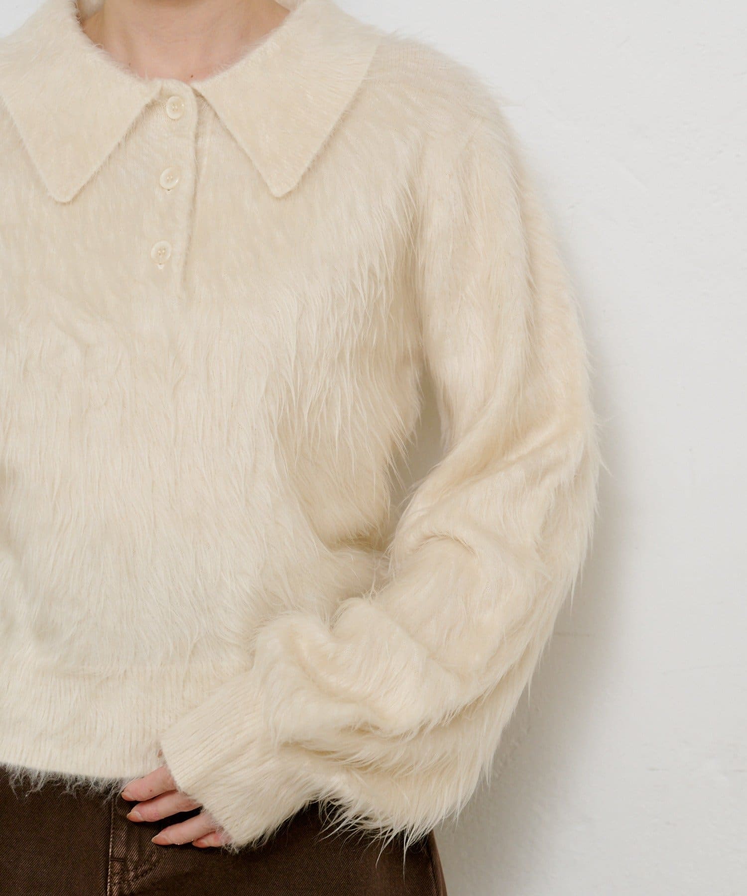 Kastane(カスタネ) 【STAFF SAWAMOTO/Select BAG対象/3日間限定/12.19(金)12:00～12.21(日)23:59】シャギーポロニット