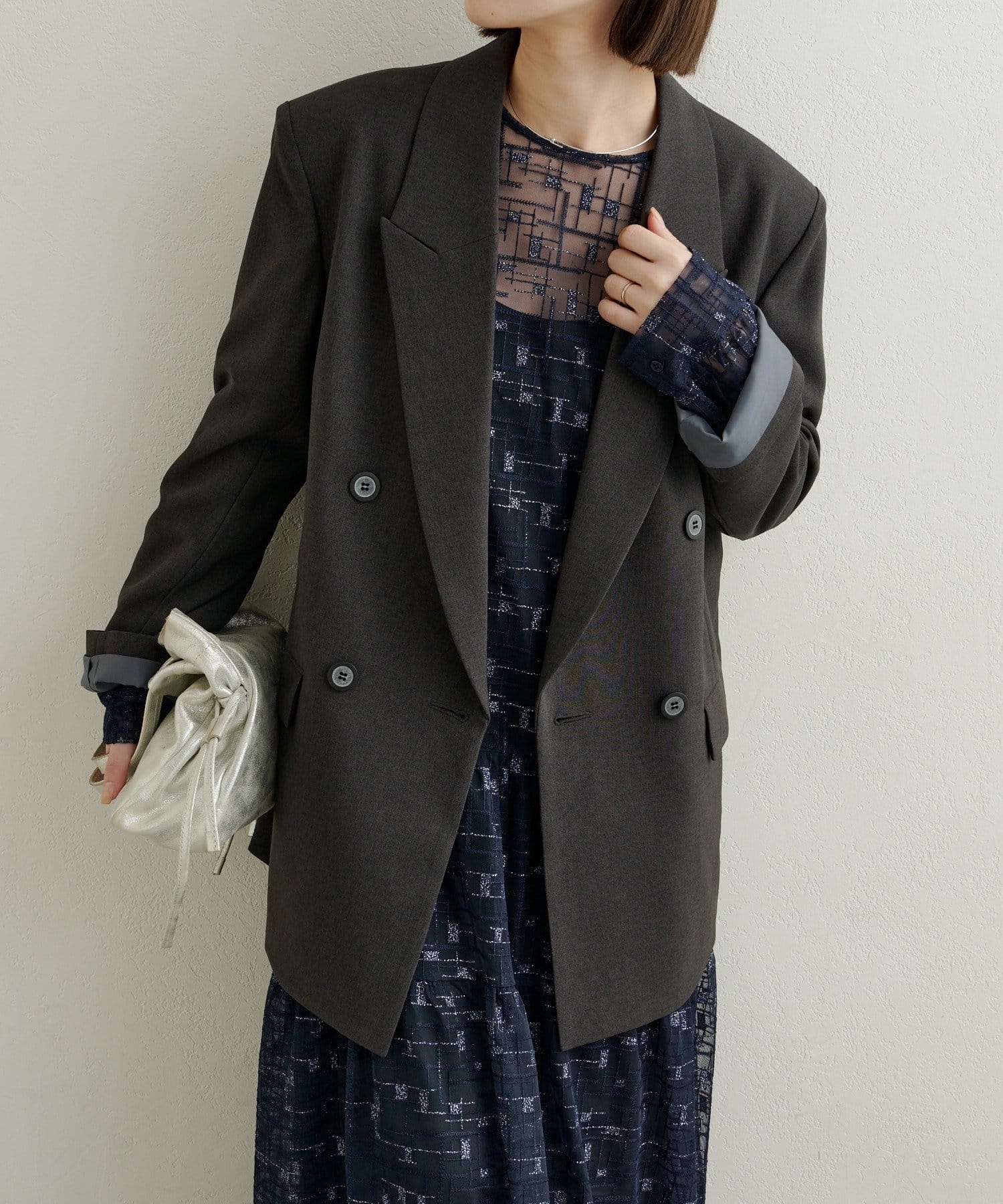Omekashi(オメカシ) 【セットアップ着用可能◎】ダブルテーラードジャケット
