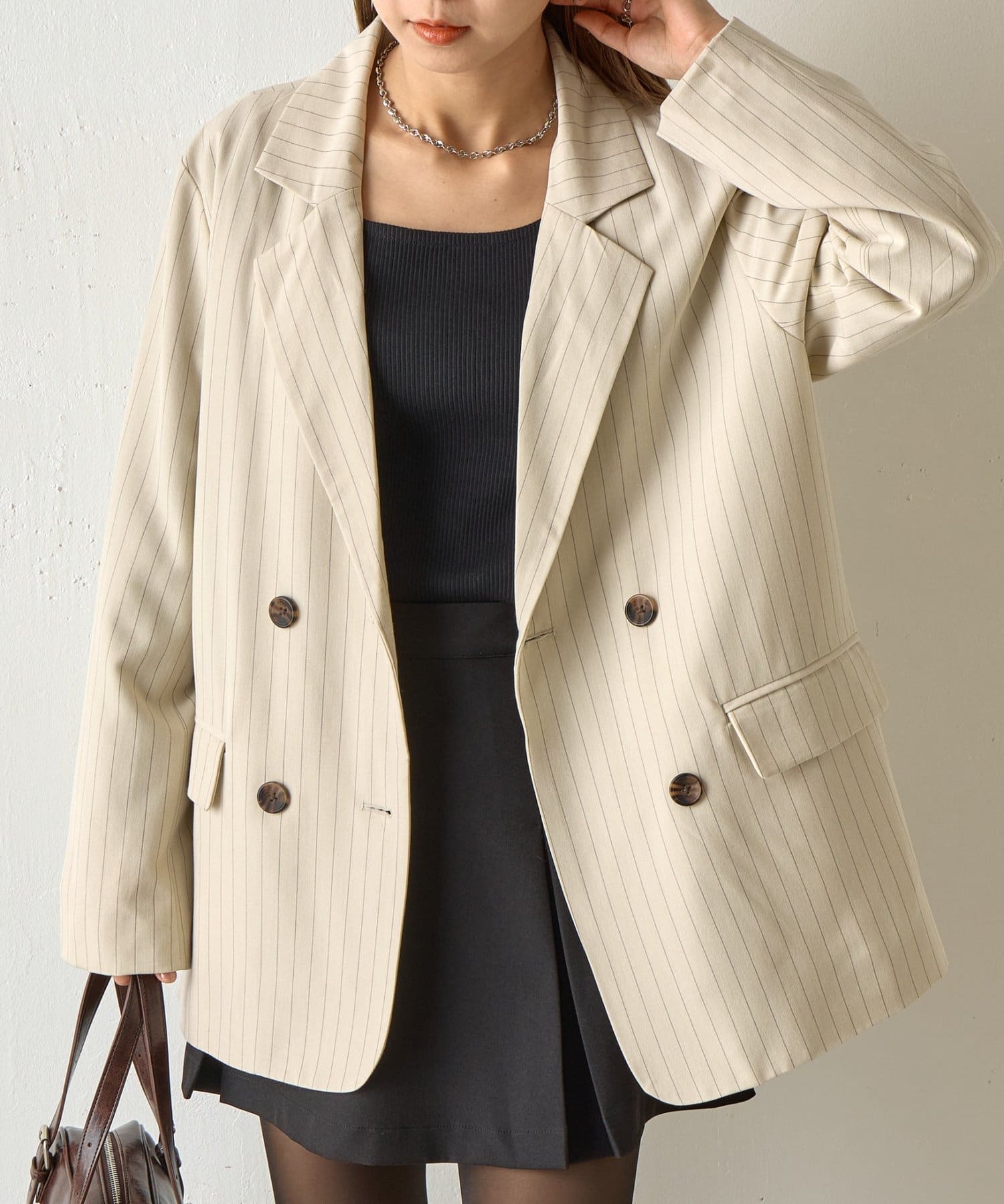 COLONY 2139(コロニー トゥーワンスリーナイン) 【セットアップ対応】ストライプダブルテーラードジャケット