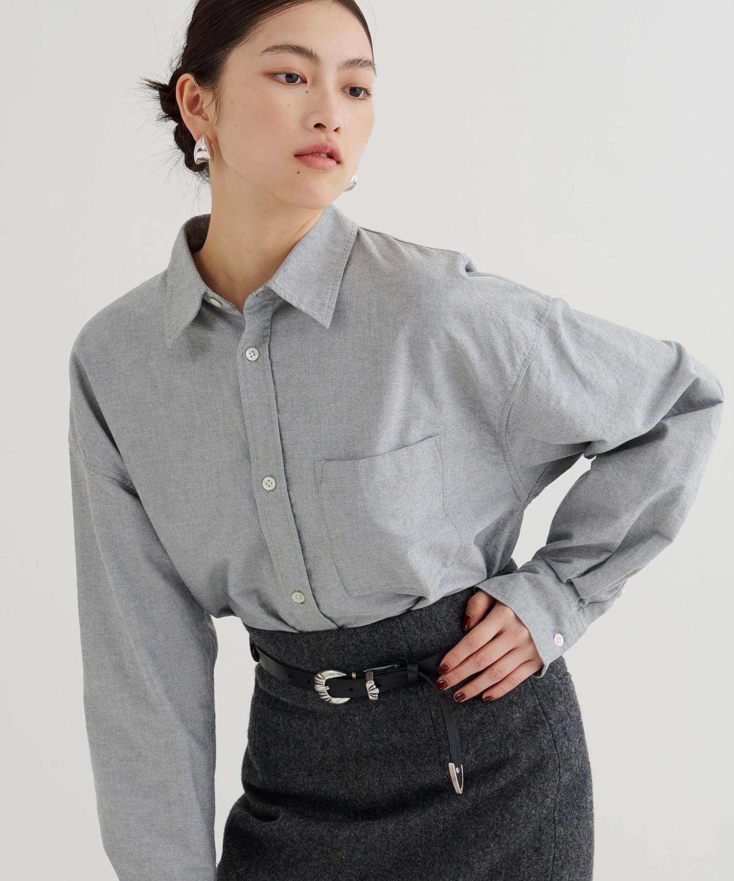 Whim Gazette(ウィム ガゼット) 刺繍オックスフォードシャツ