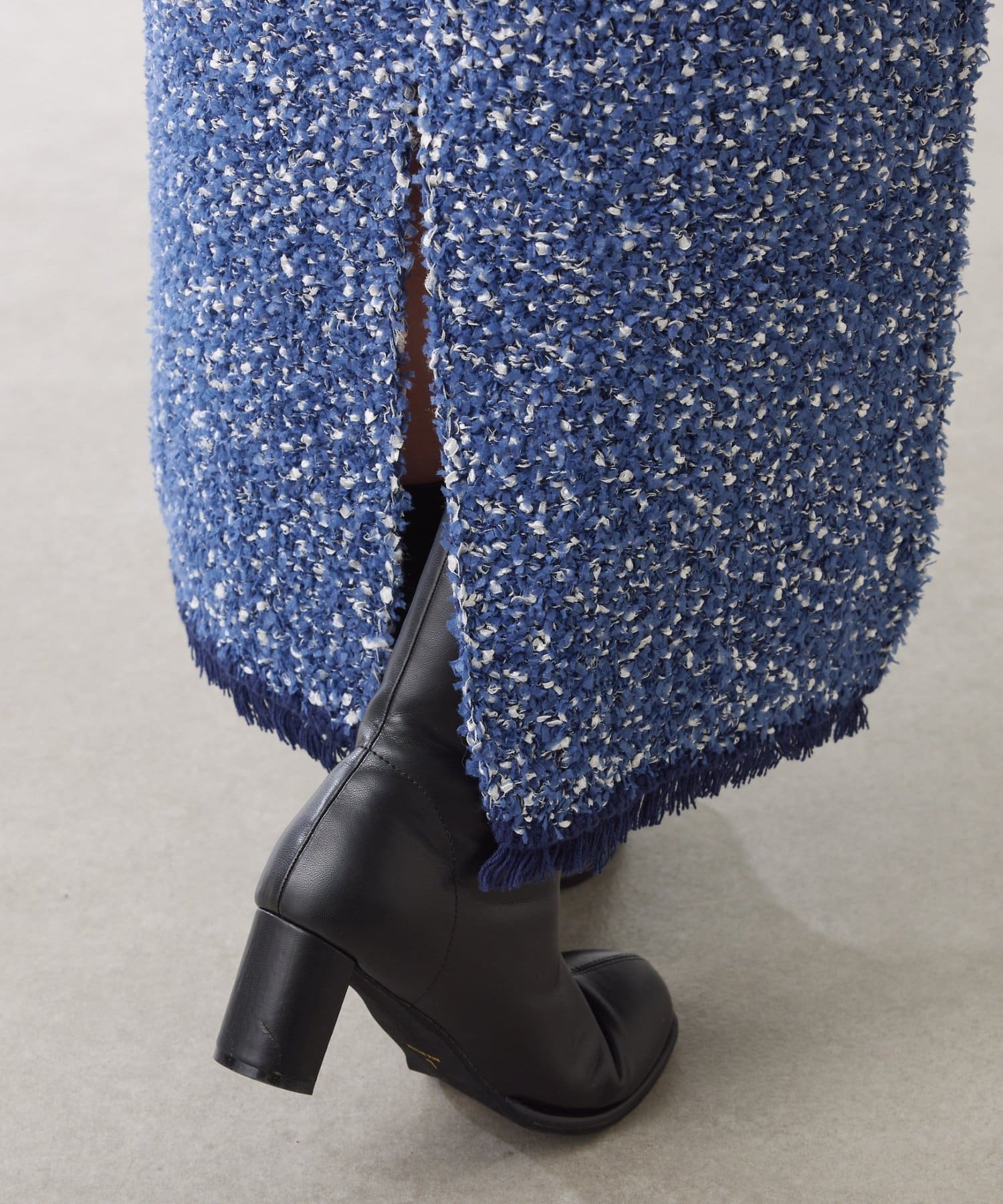 COLLAGE GALLARDAGALANTE(コラージュ ガリャルダガランテ) 【ウエスト総ゴム】ツイードライクニットスカート/セットアップ可