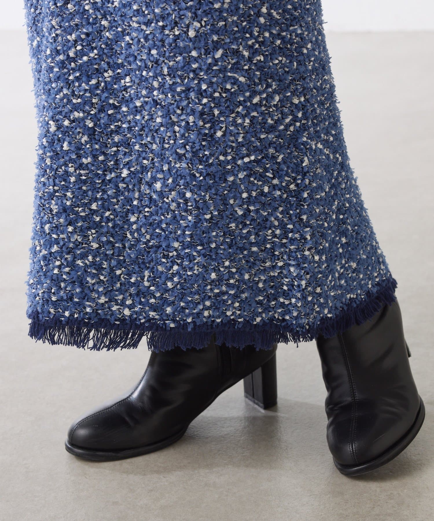 COLLAGE GALLARDAGALANTE(コラージュ ガリャルダガランテ) 【ウエスト総ゴム】ツイードライクニットスカート/セットアップ可