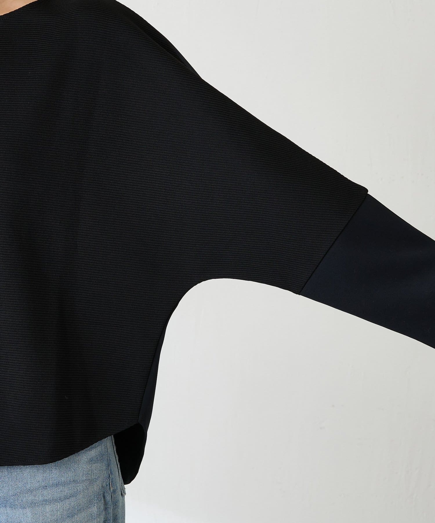 COLLAGE GALLARDAGALANTE(コラージュ ガリャルダガランテ) 【ジップ付き】リップルコンビダンボールプルオーバー/セットアップ可