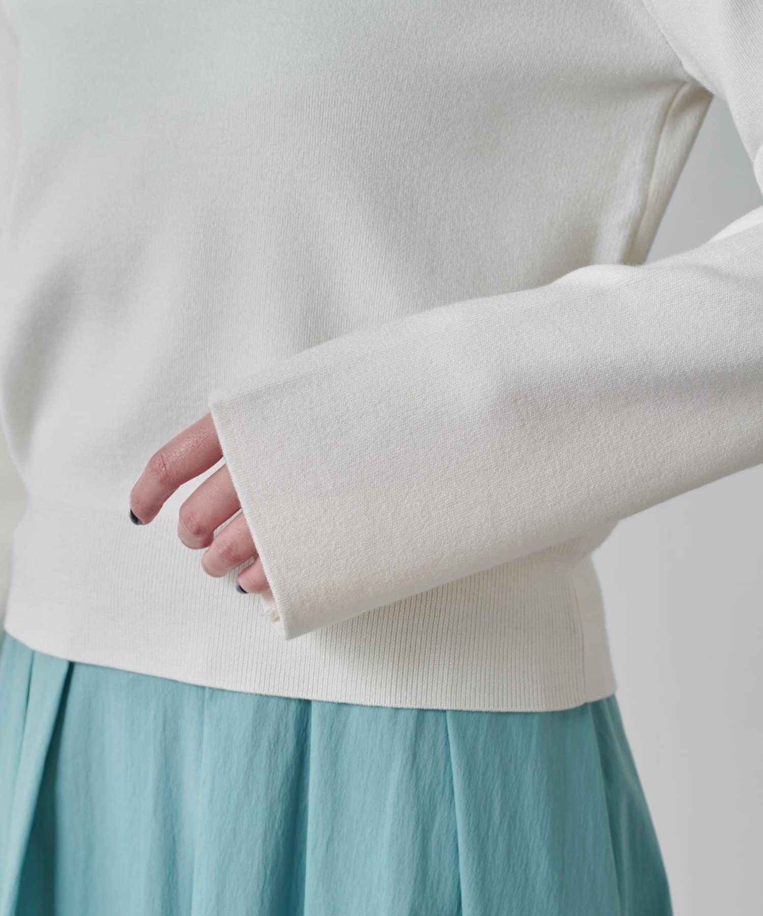 COLLAGE GALLARDAGALANTE(コラージュ ガリャルダガランテ) 【滑らかな肌触り】スロープボタンニット