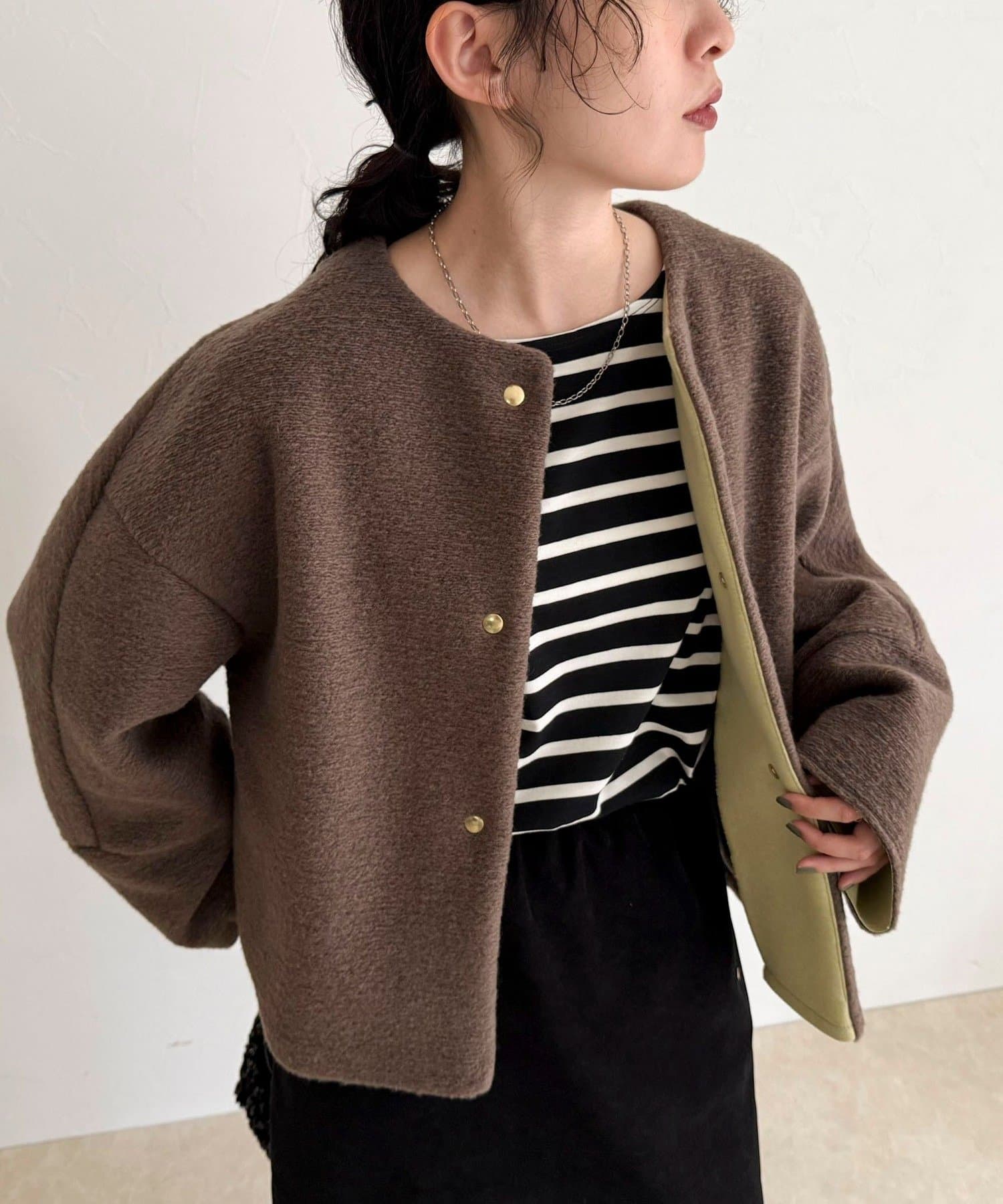 FREDY & GLOSTER(フレディ アンド グロスター) イタリアンエアリーノーカラーブルゾン