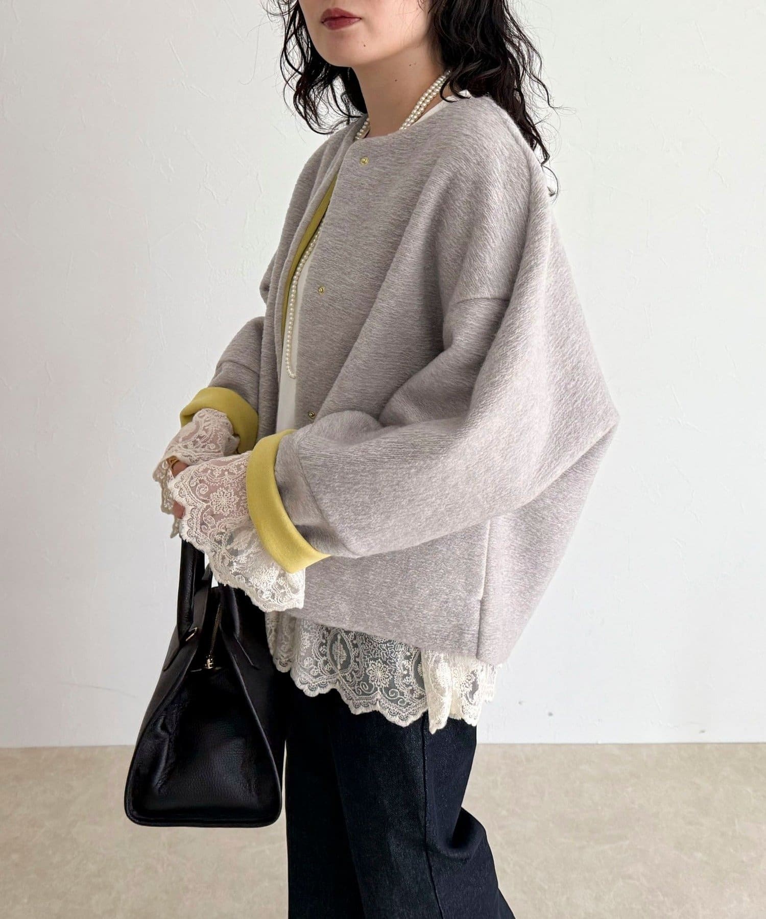 FREDY & GLOSTER(フレディ アンド グロスター) イタリアンエアリーノーカラーブルゾン