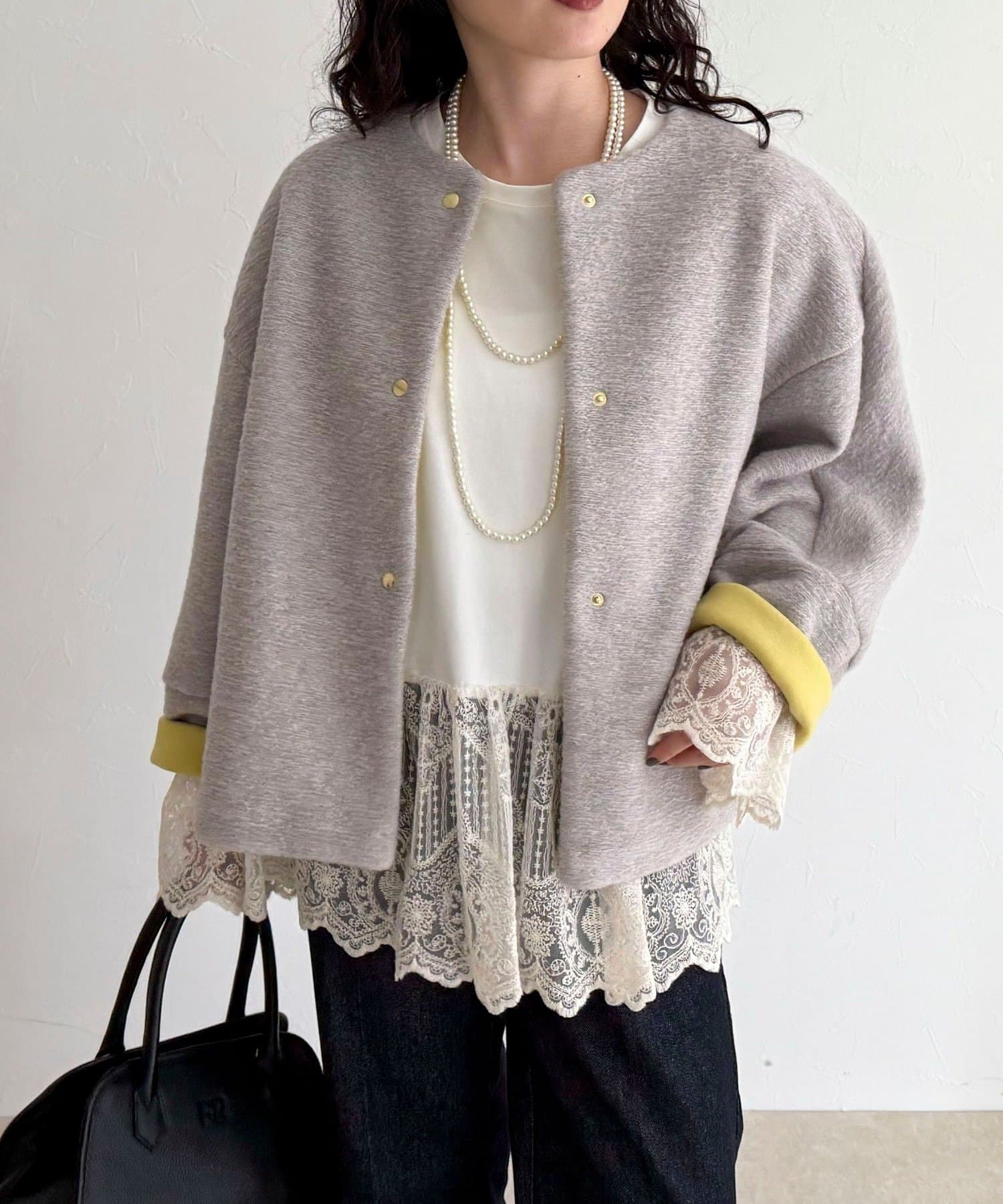 FREDY & GLOSTER(フレディ アンド グロスター) イタリアンエアリーノーカラーブルゾン