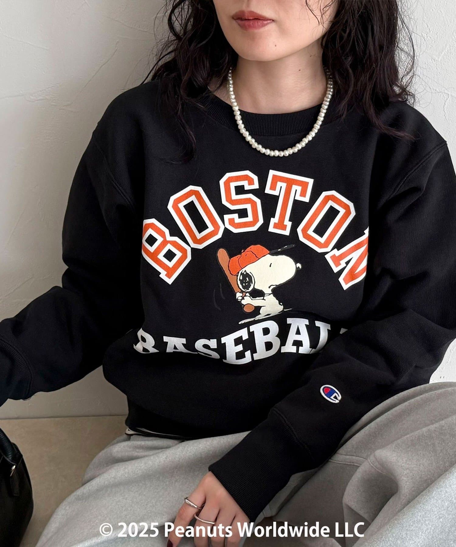 FREDY & GLOSTER(フレディ アンド グロスター) 【Champion/チャンピオン】SNOOPY CREW SWEATSHIRT