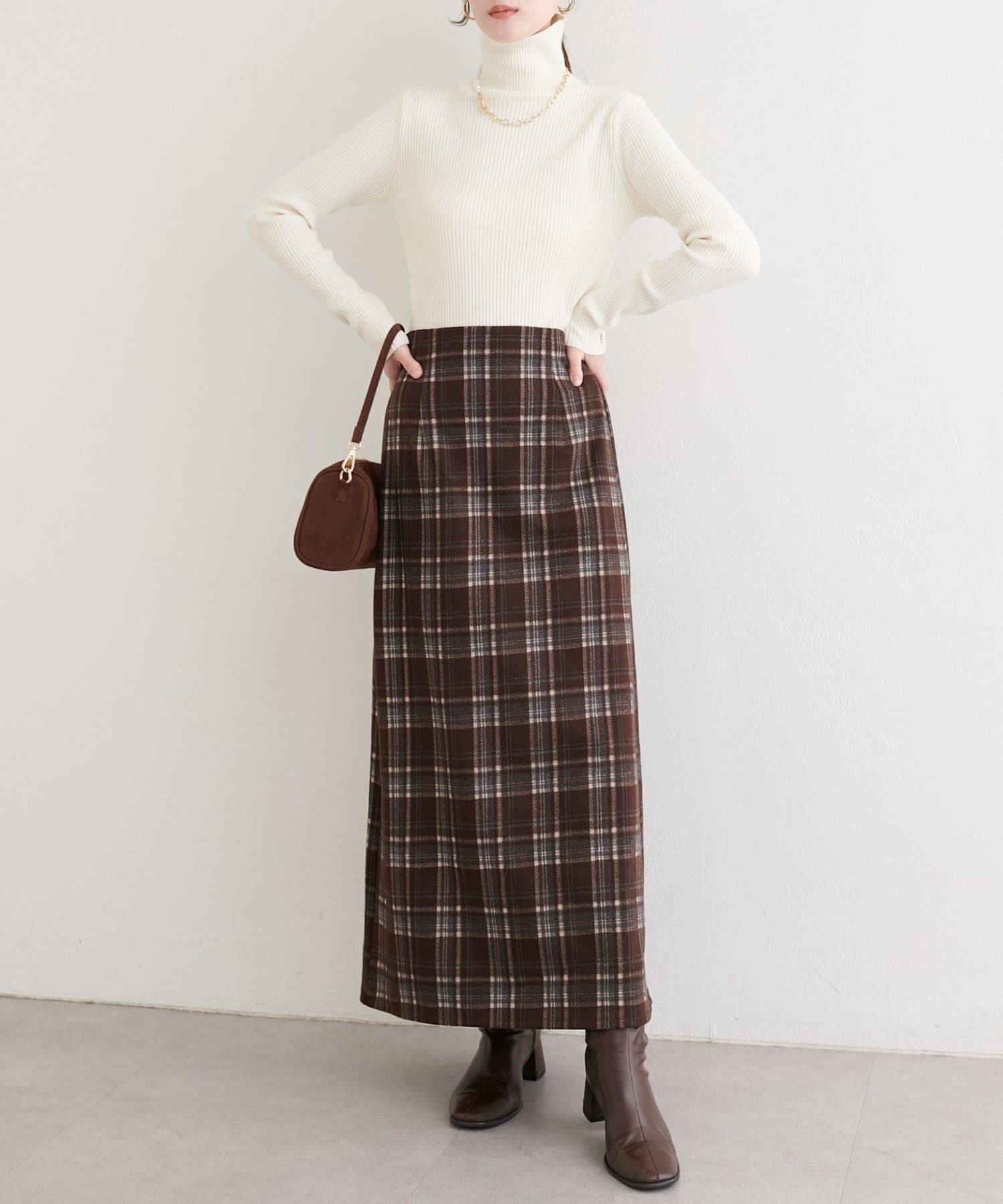 natural couture(ナチュラルクチュール) アソートチェックペンシルスカート