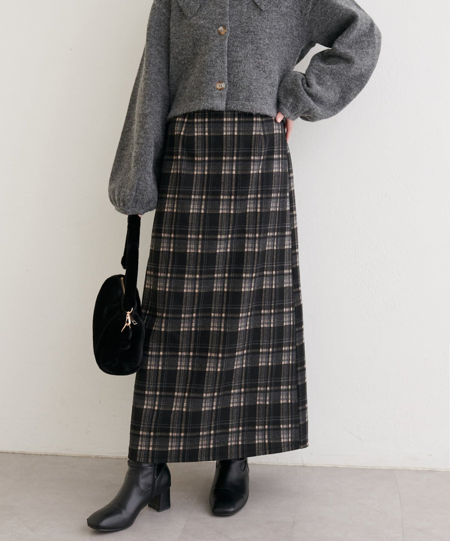 natural couture(ナチュラルクチュール) アソートチェックペンシルスカート