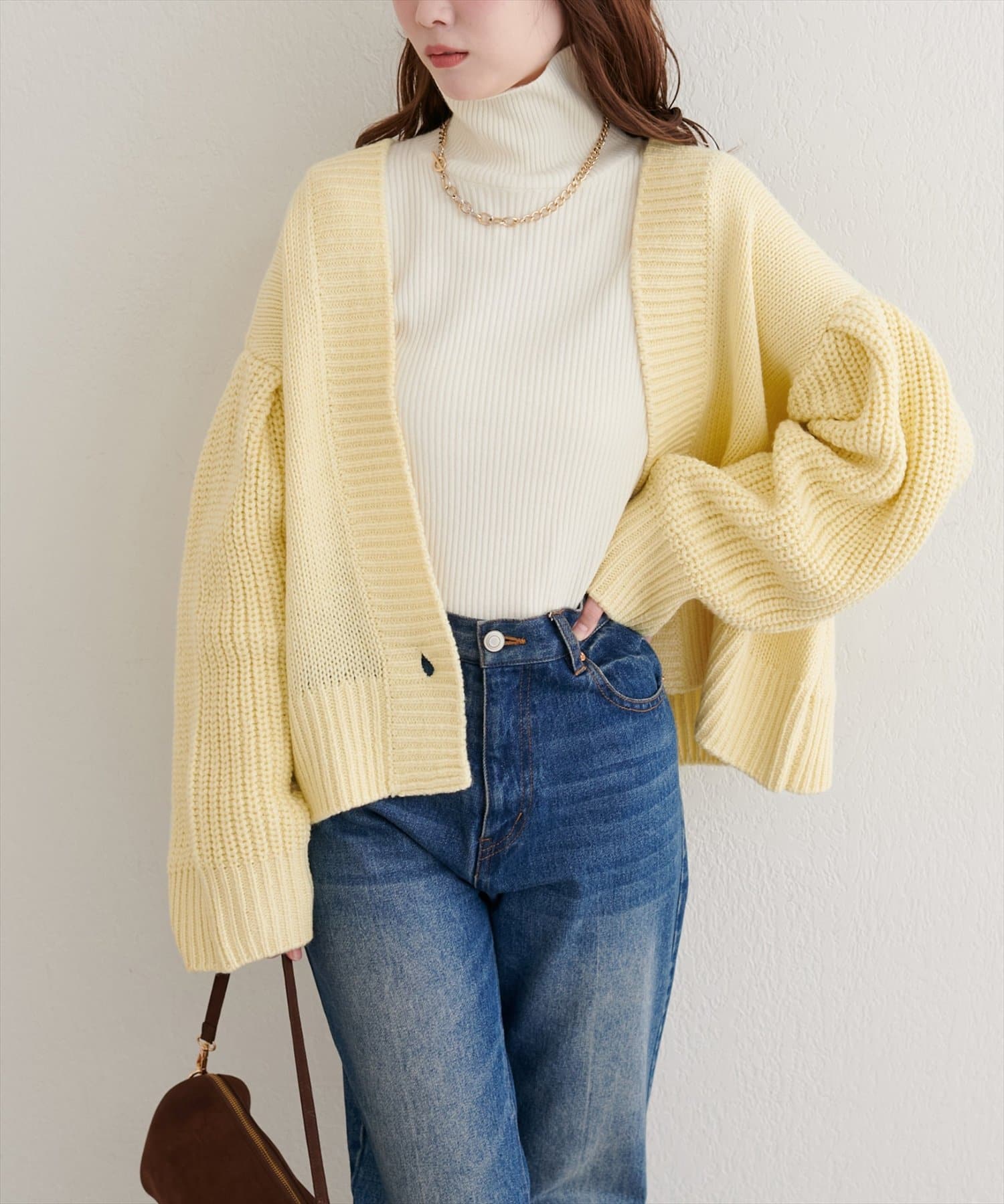 natural couture(ナチュラルクチュール) ざっくり編みカーディガン