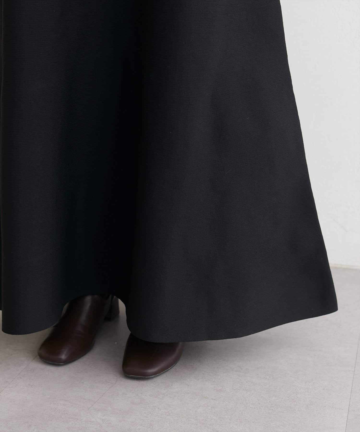 natural couture(ナチュラルクチュール) 【WEB限定】配色衿付きニットワンピース