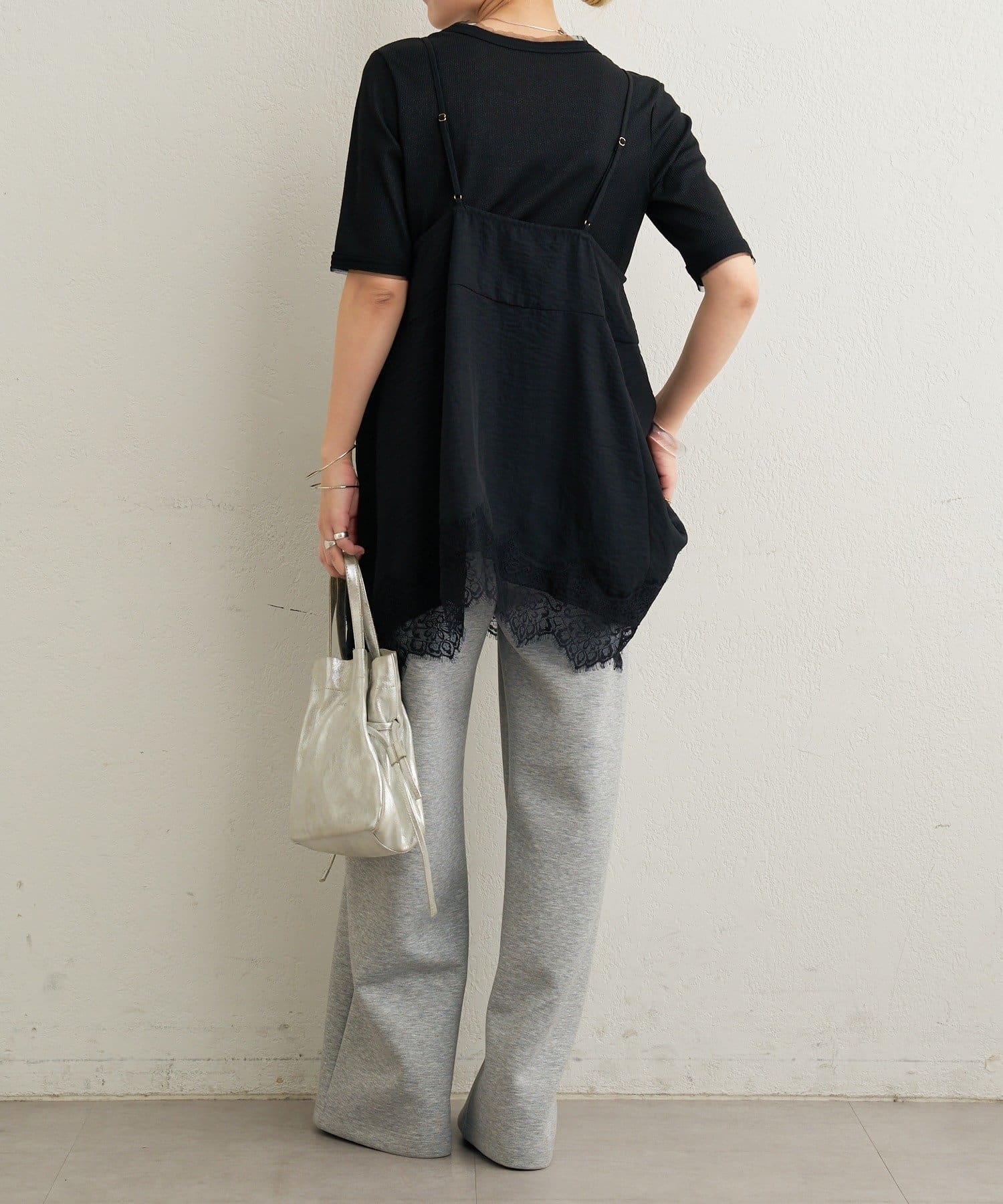 Omekashi(オメカシ) ラメリブ半袖ニット