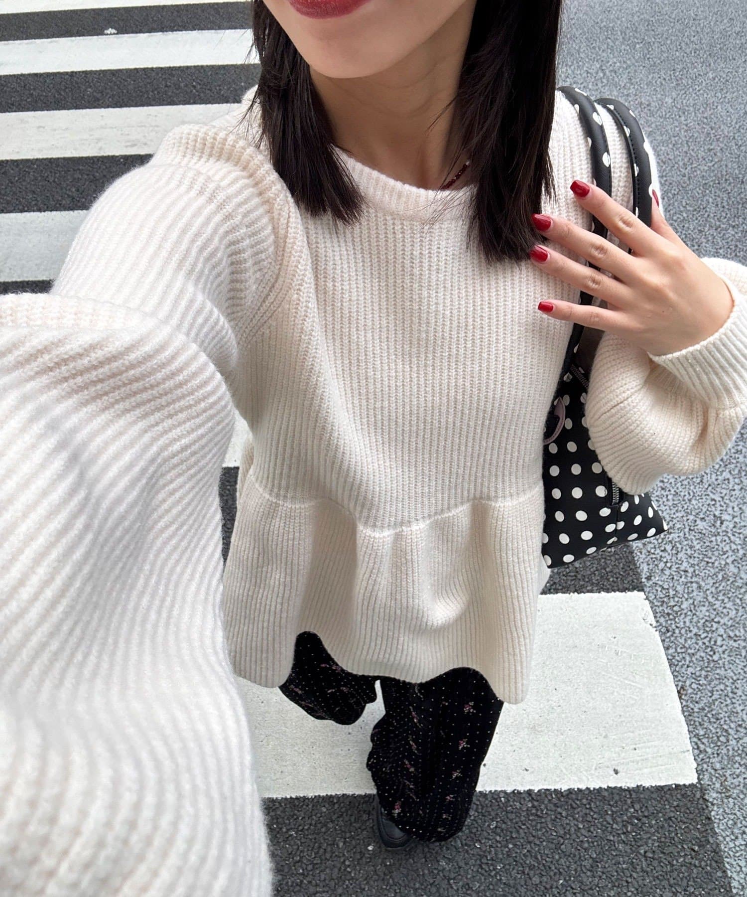 CIAOPANIC(チャオパニック) 【neutral by ciaopanic】ペプラムリボンニット