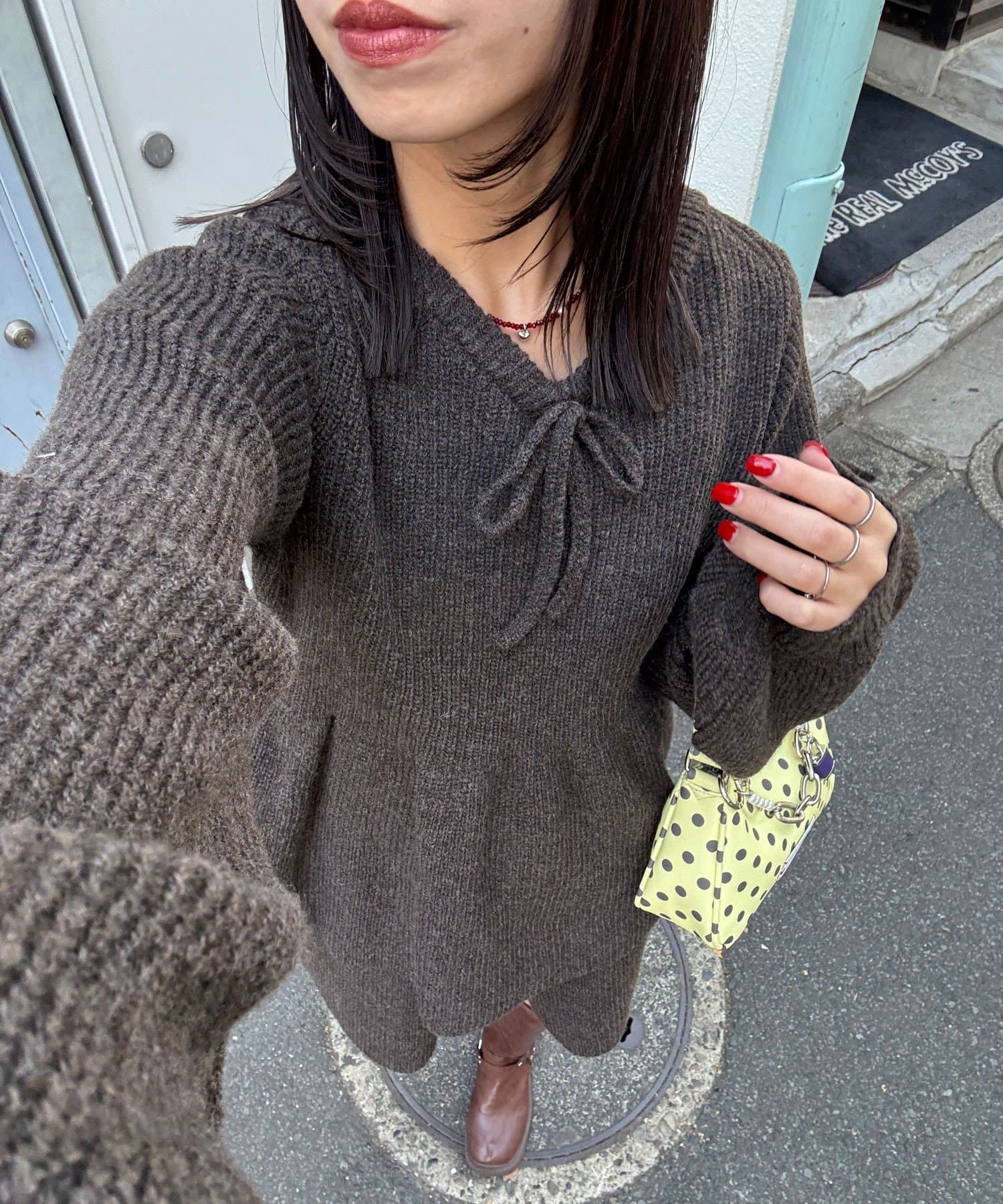 CIAOPANIC(チャオパニック) 【neutral by ciaopanic】ペプラムリボンニット