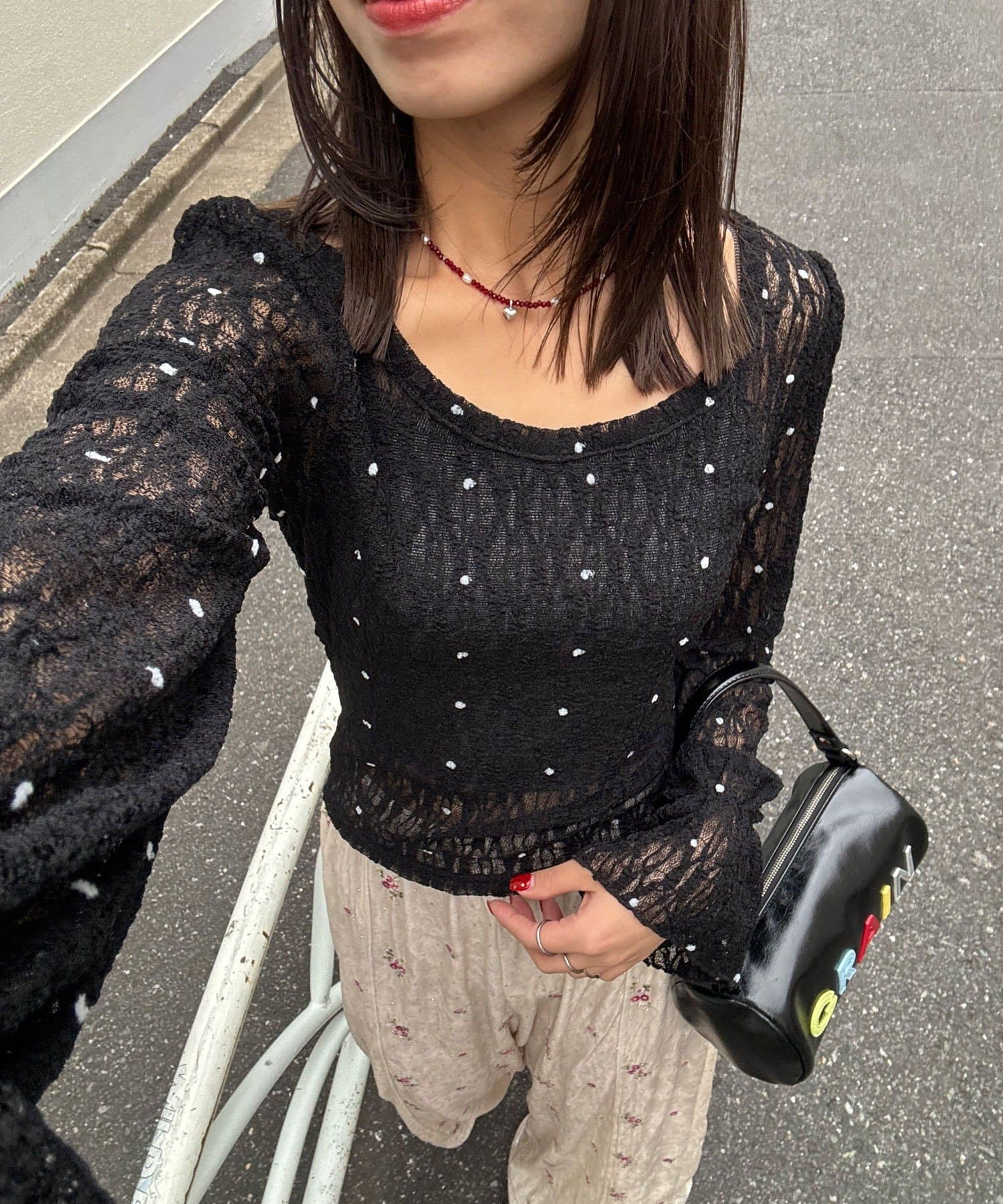 CIAOPANIC(チャオパニック) 【neutral by ciaopanic】レースドットプルオーバー