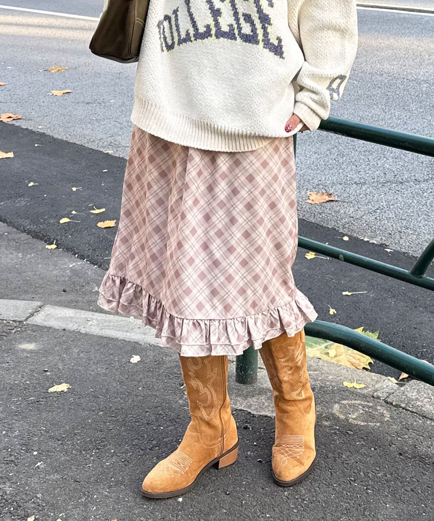 CIAOPANIC(チャオパニック) 【neutral by ciaopanic】チェックフレアスカート