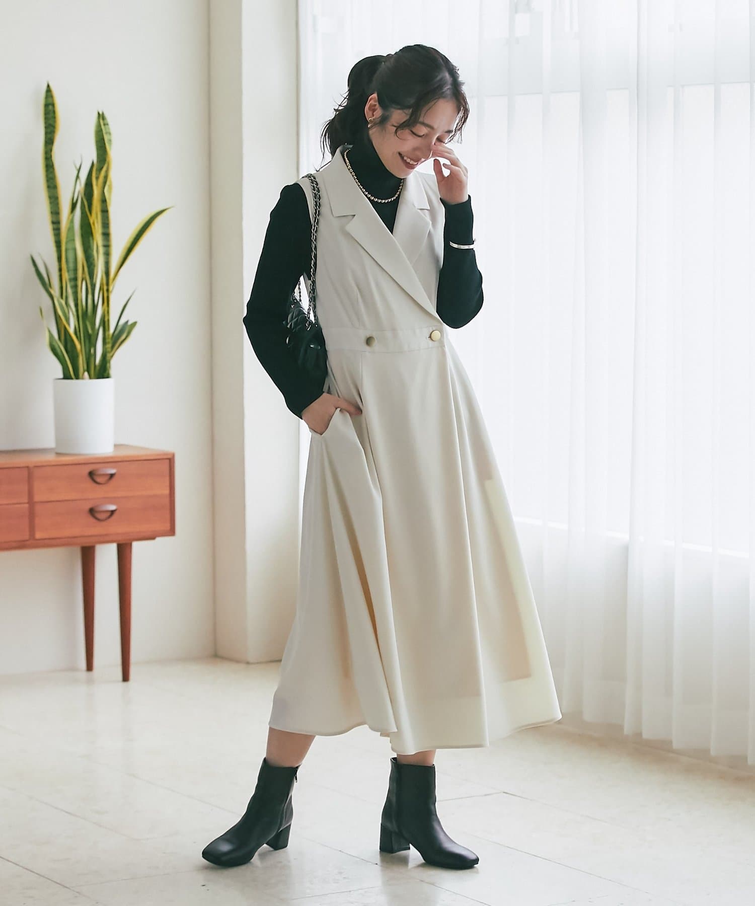 La boutique BonBon(ラブティックボンボン) 【スタイルUPが叶う】テーラードジャンスカ