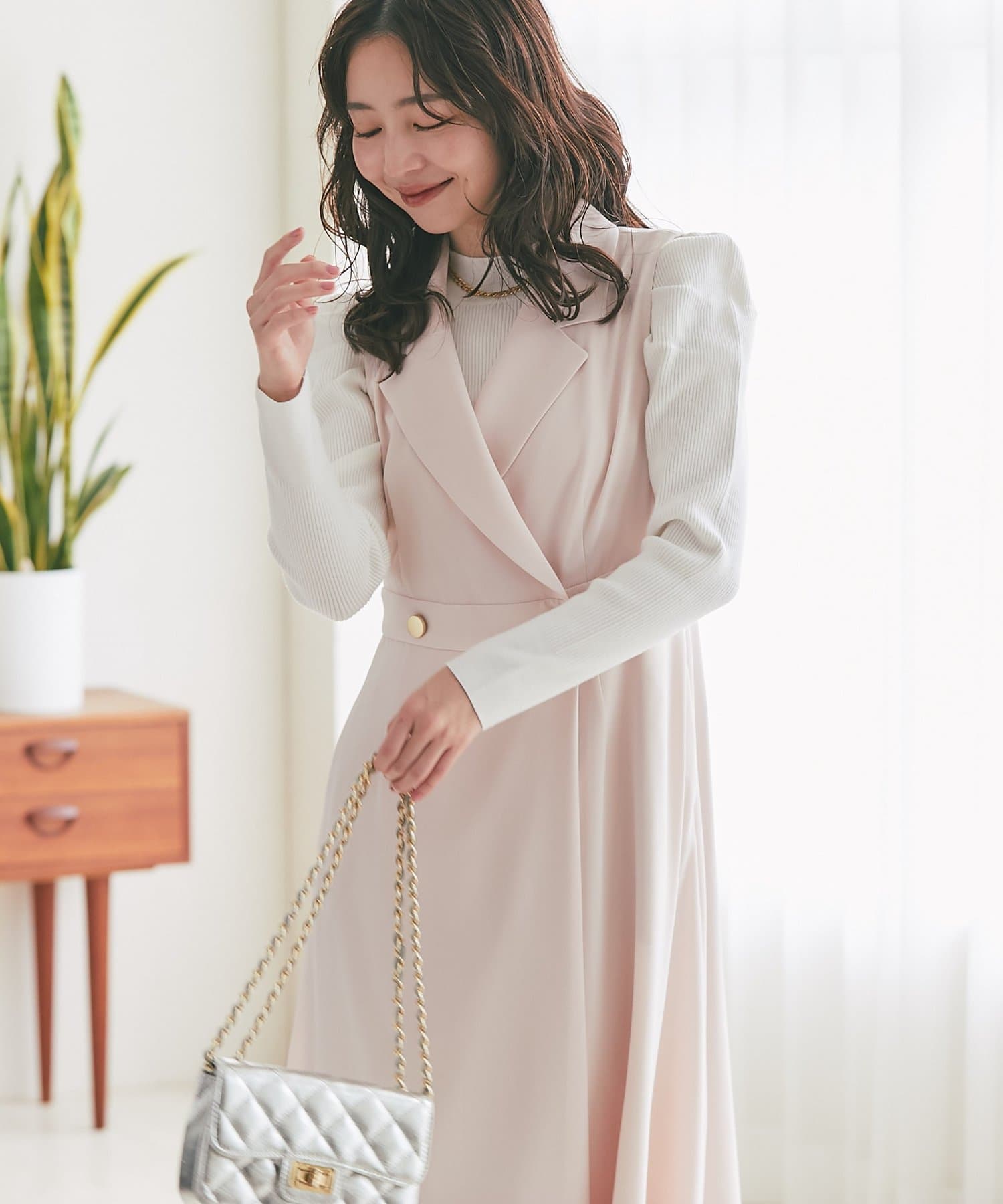 La boutique BonBon(ラブティックボンボン) 【スタイルUPが叶う】テーラードジャンスカ