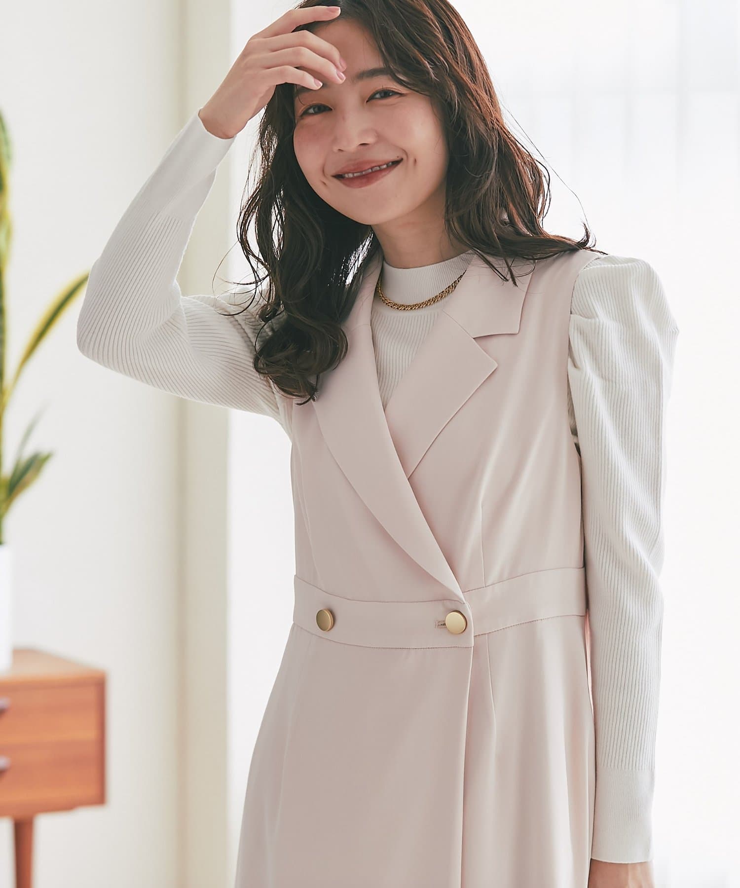 La boutique BonBon(ラブティックボンボン) 【スタイルUPが叶う】テーラードジャンスカ