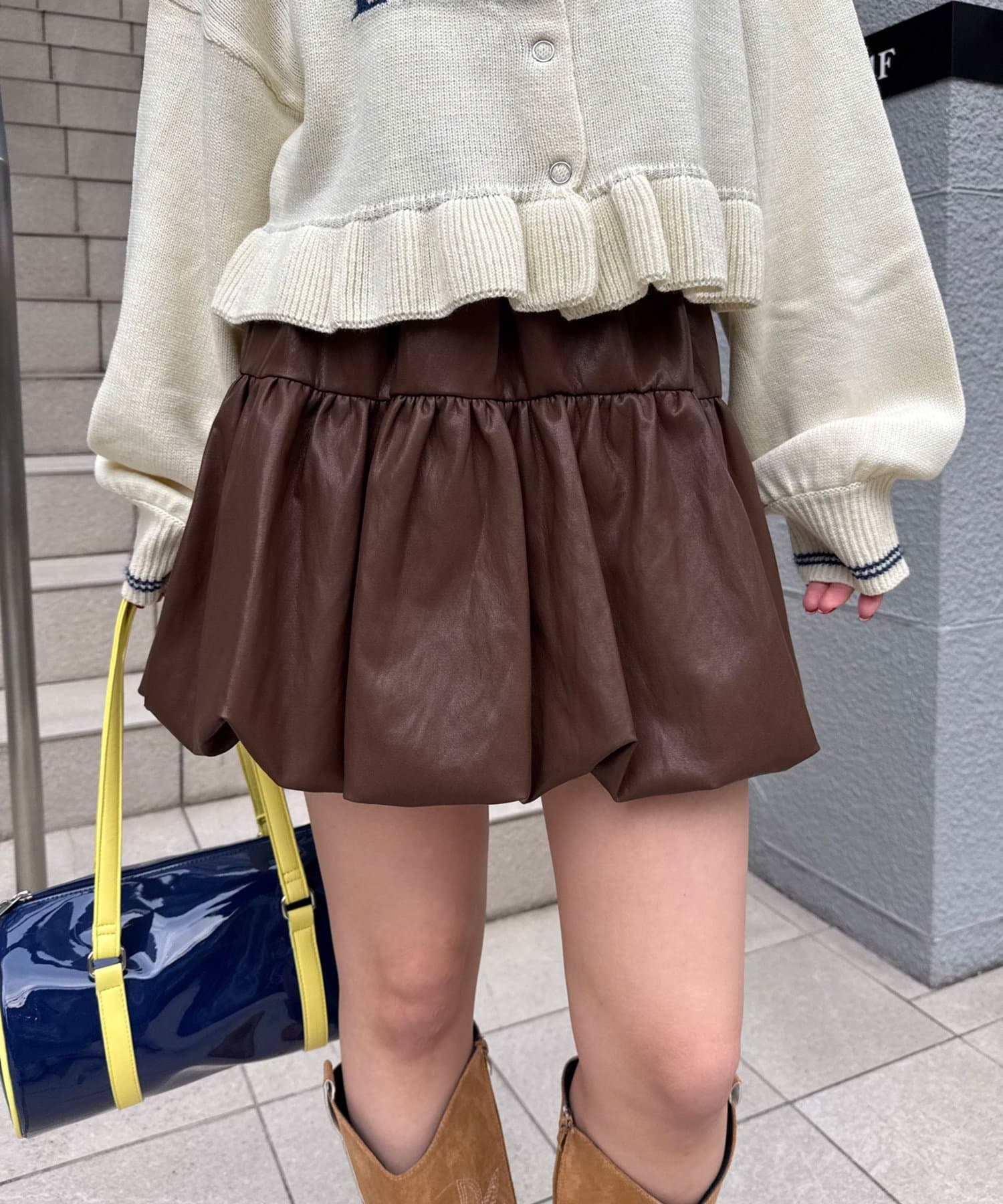 CIAOPANIC(チャオパニック) 【neutral by ciaopanic】フェイクレザーバルーンスカート