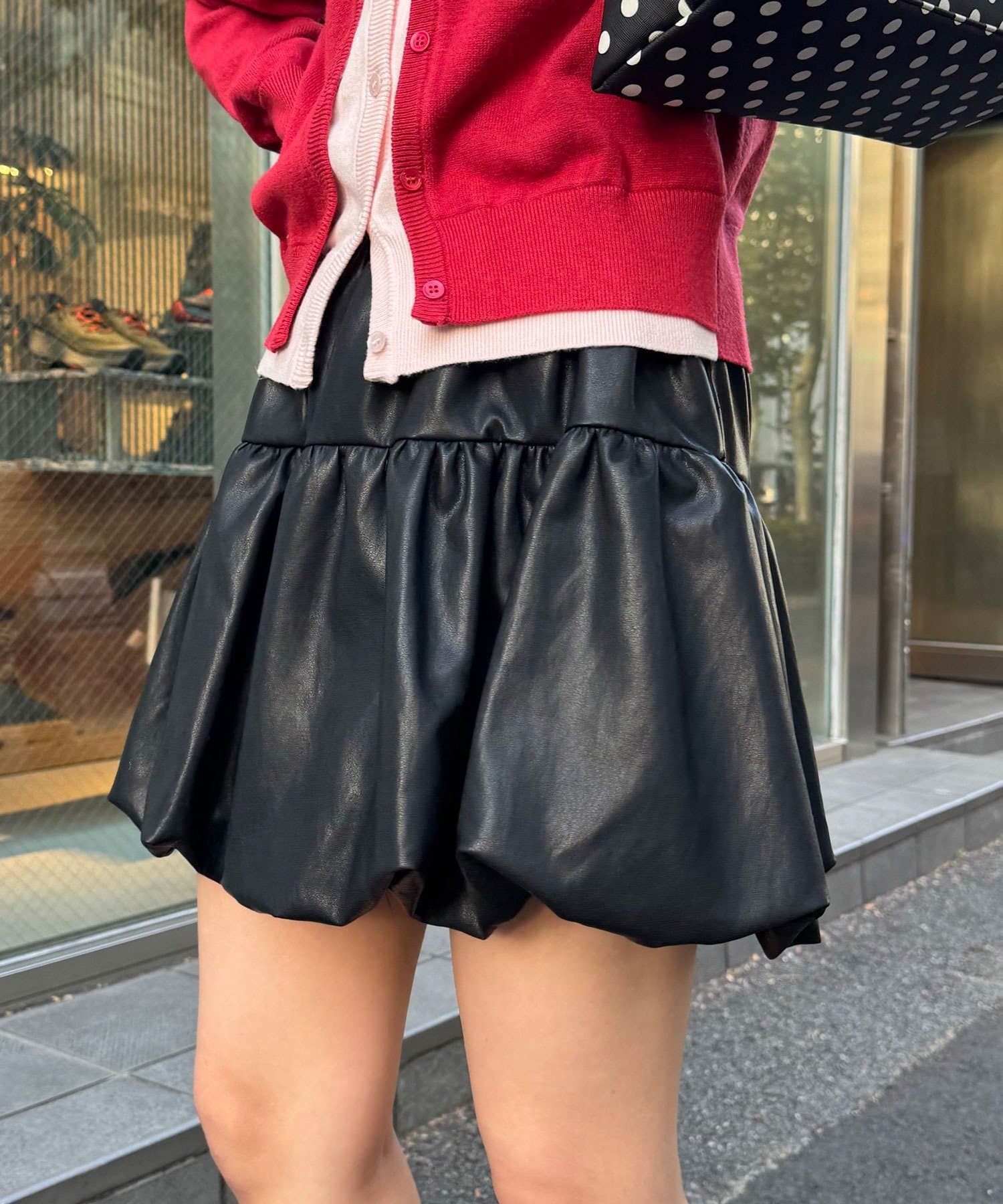 CIAOPANIC(チャオパニック) 【neutral by ciaopanic】フェイクレザーバルーンスカート