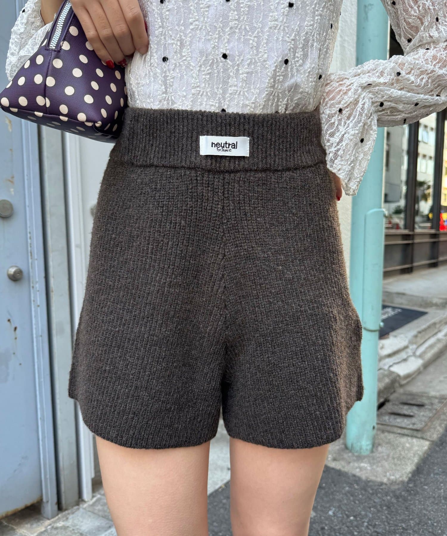 CIAOPANIC(チャオパニック) 【neutral by ciaopanic】ニットショートパンツ