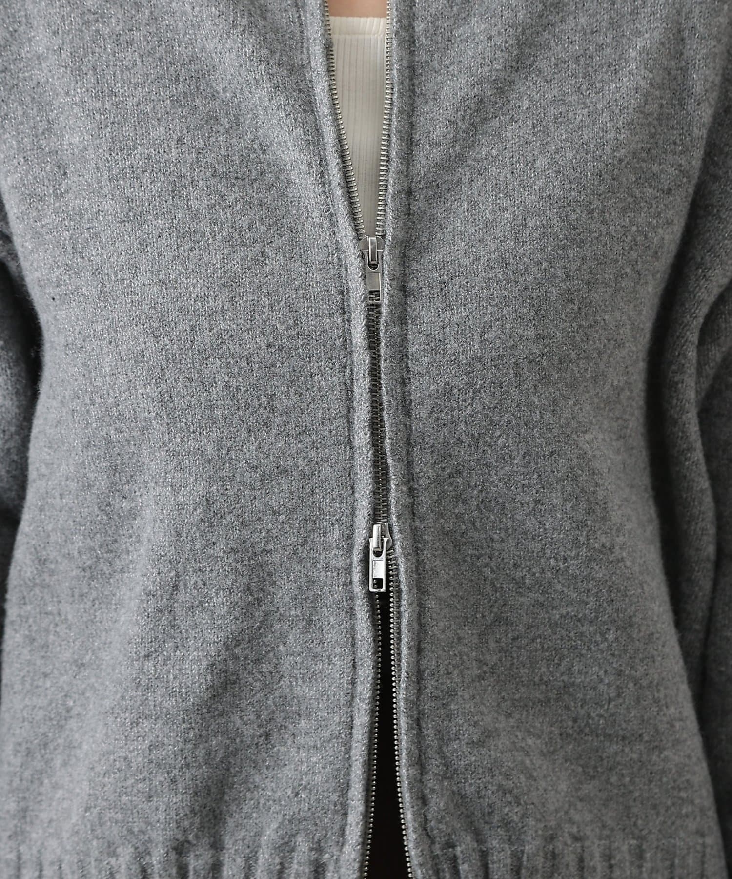 COLONY 2139(コロニー トゥーワンスリーナイン) 【WEB限定】ウール混スタンドリブWジップカーディガン