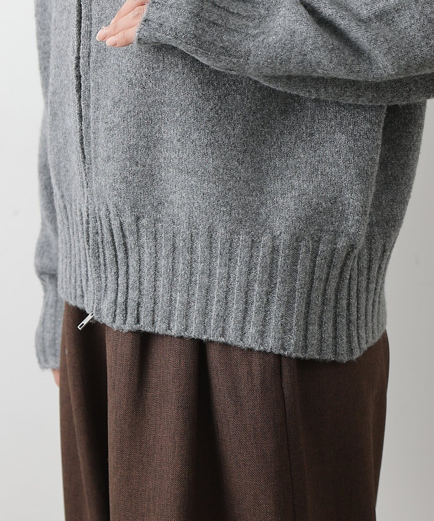 COLONY 2139(コロニー トゥーワンスリーナイン) 【WEB限定】ウール混スタンドリブWジップカーディガン