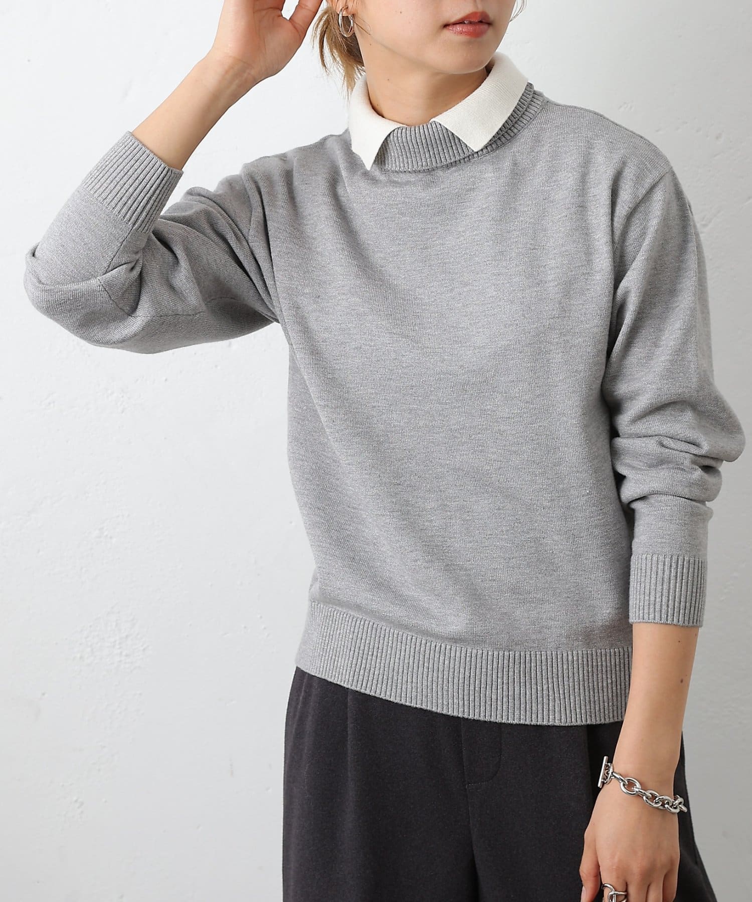 COLONY 2139(コロニー トゥーワンスリーナイン) レイヤードカラーニットプルオーバー