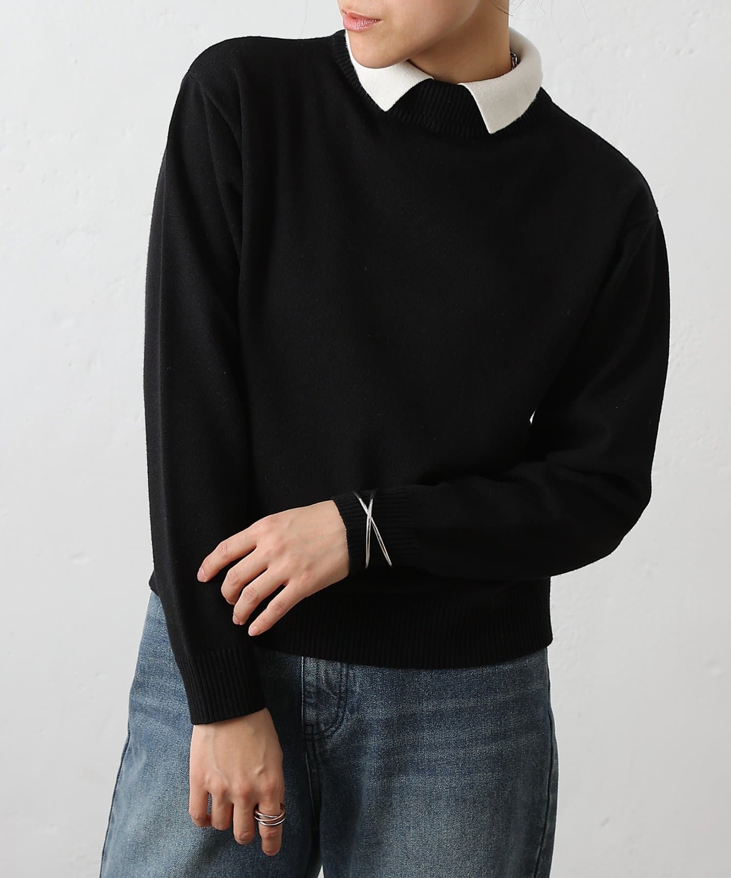 COLONY 2139(コロニー トゥーワンスリーナイン) レイヤードカラーニットプルオーバー