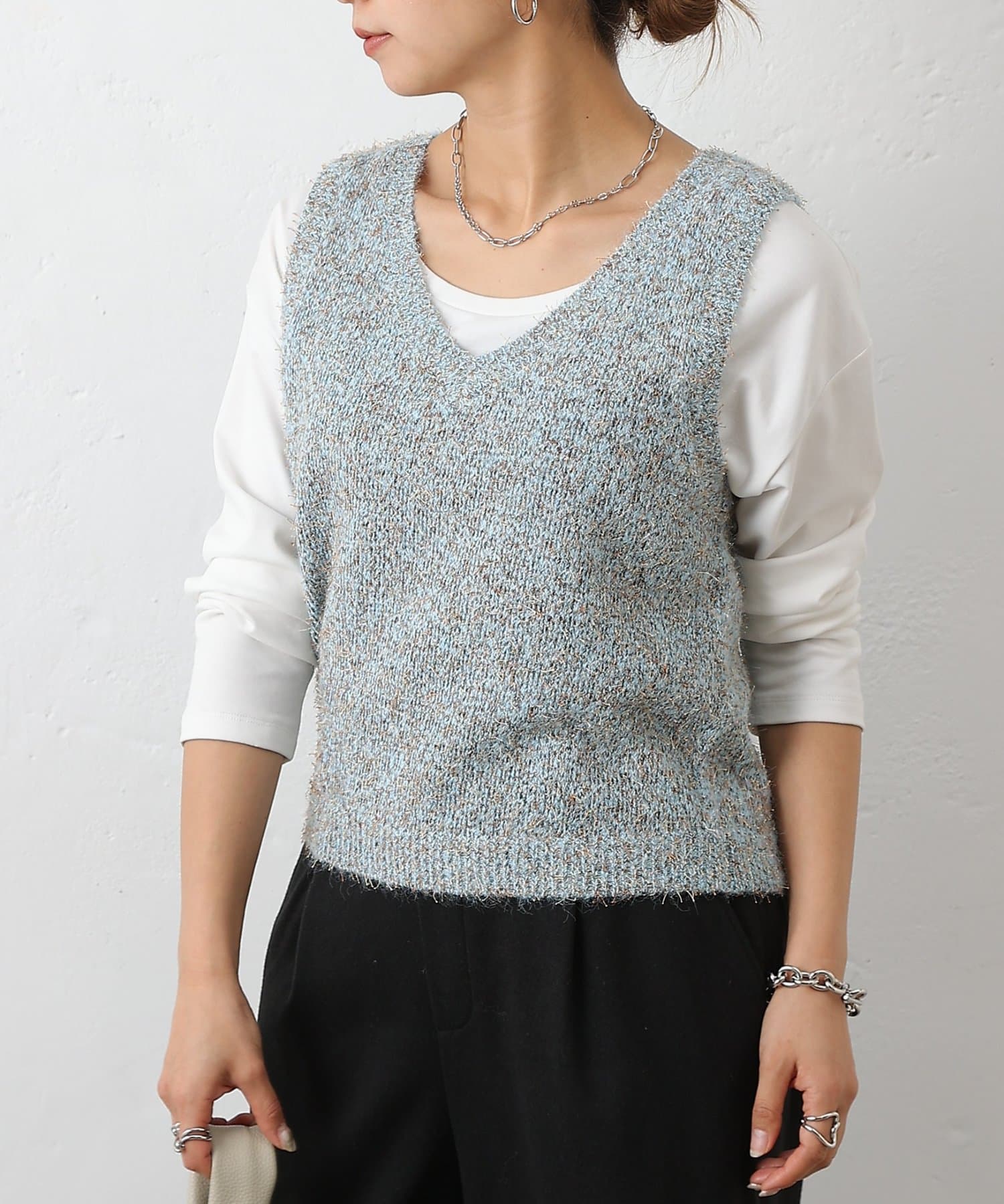 COLONY 2139(コロニー トゥーワンスリーナイン) ミックスヤーンニットベスト