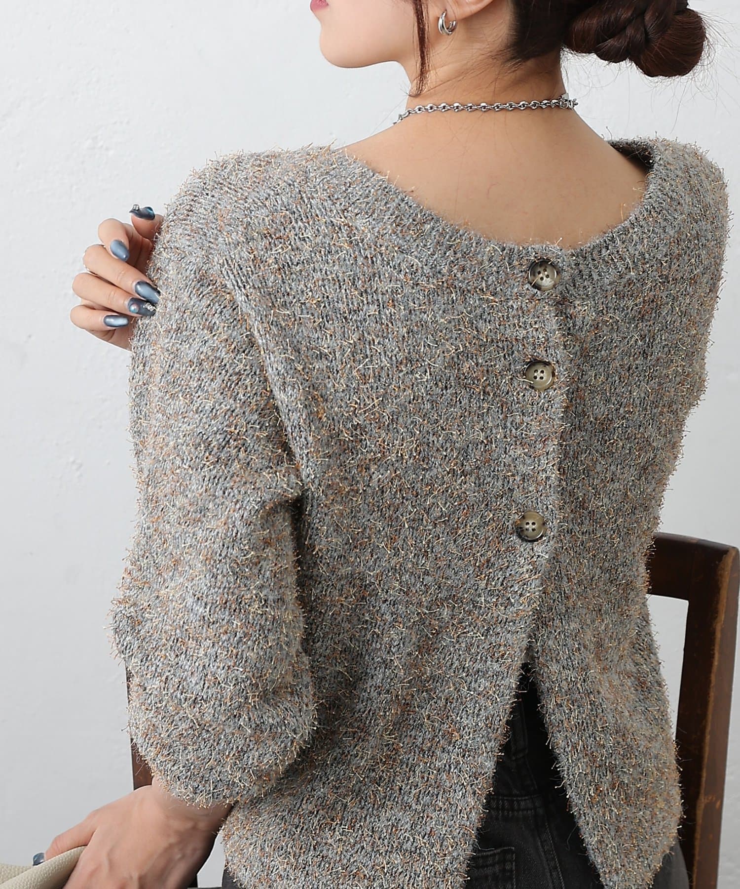 COLONY 2139(コロニー トゥーワンスリーナイン) ミックスヤーン2WAYニットプルオーバー