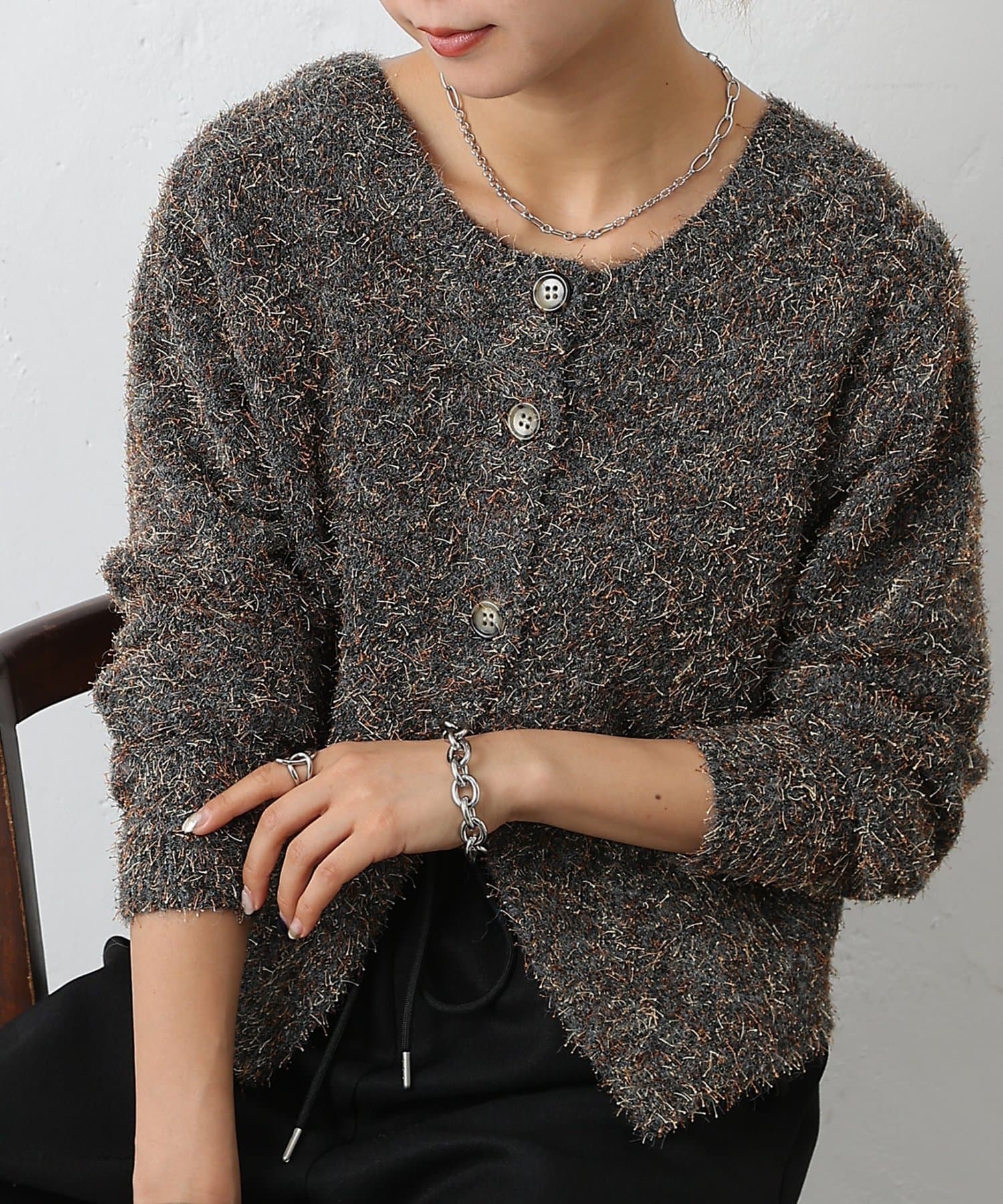 COLONY 2139(コロニー トゥーワンスリーナイン) ミックスヤーン2WAYニットプルオーバー