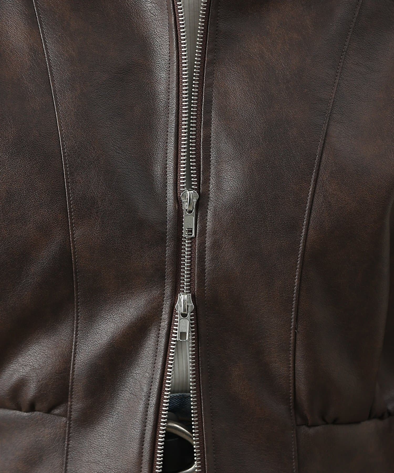 COLONY 2139(コロニー トゥーワンスリーナイン) フェイクレザーWジップショートブルゾン