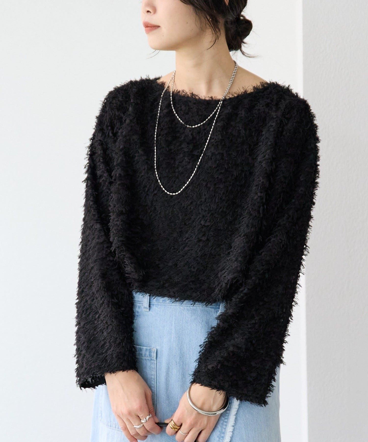 RIVE DROITE(リヴドロワ) 予約【オケージョンにも】フェザージャガードブラウス