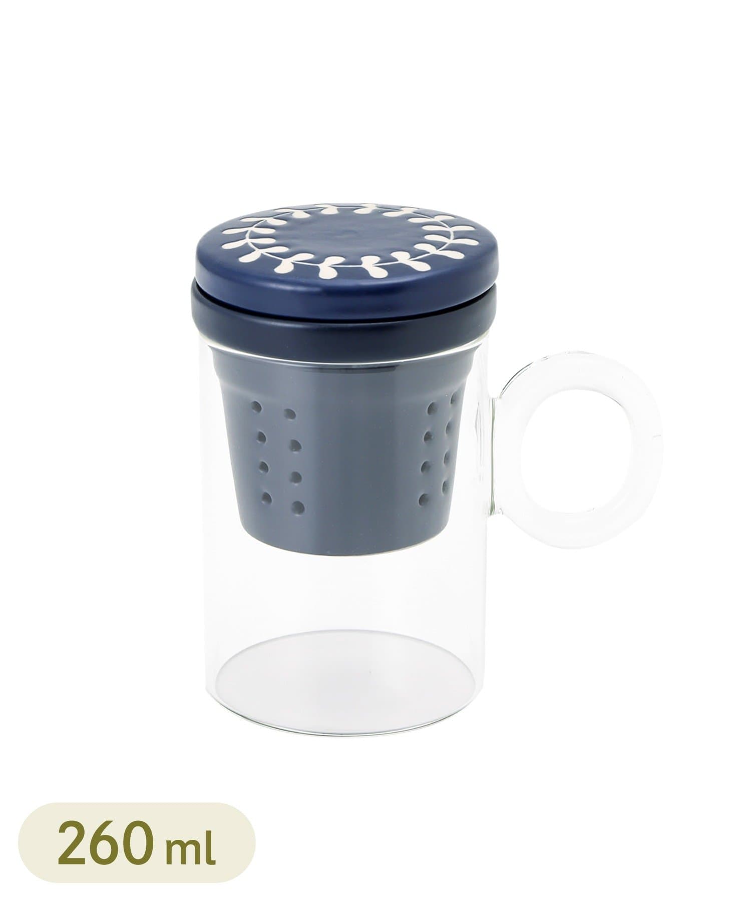 3COINS(スリーコインズ) 茶こし付きガラスマグ：260ml／KITINTO