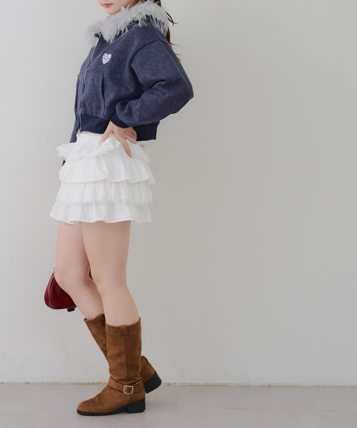 NICE CLAUP / OLIVE des OLIVE OUTLET(ナイスクラップ  / オリーブ デ オリーブ アウトレット) 【RMAF】フードファー付キラキラパーカー