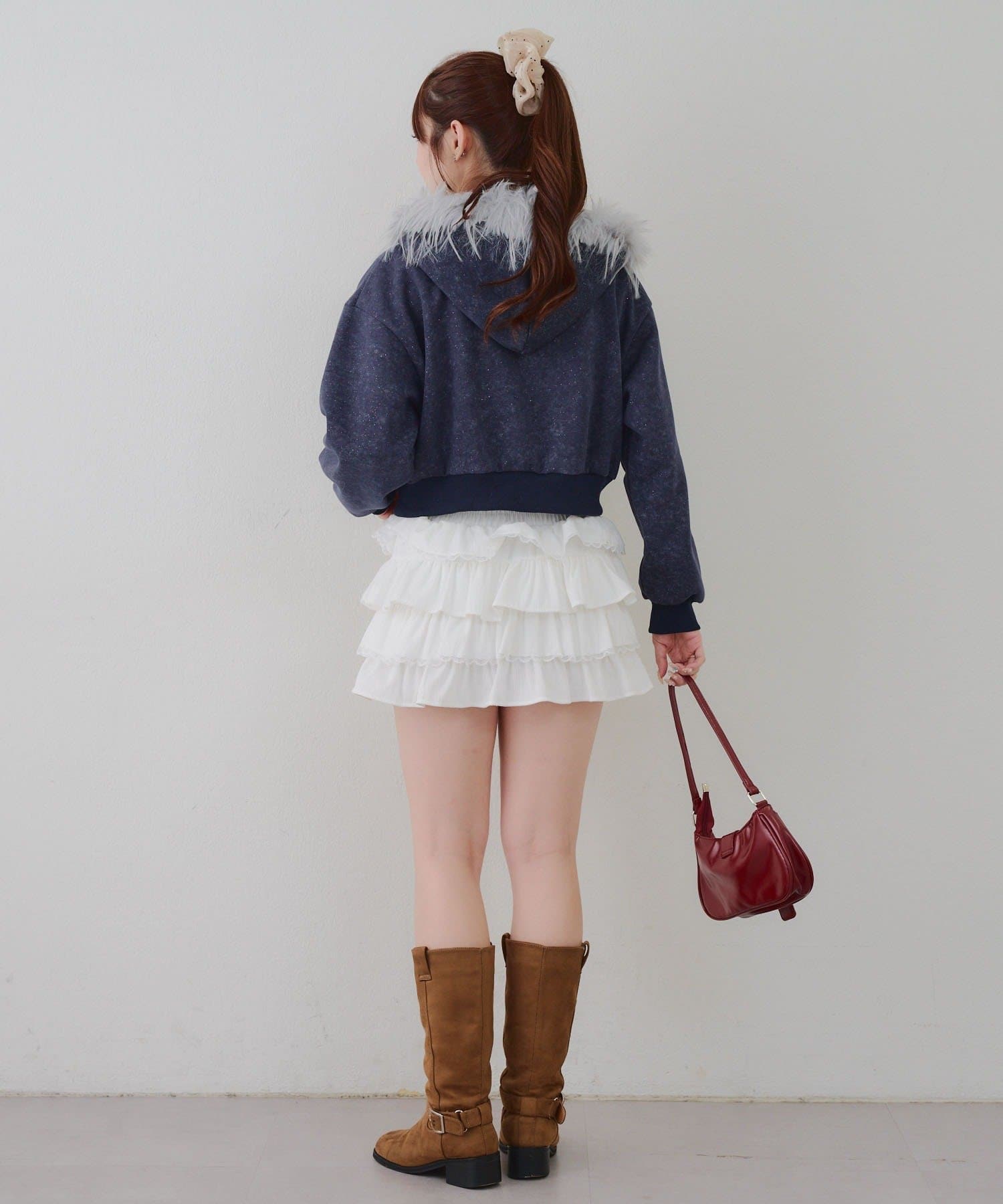 NICE CLAUP / OLIVE des OLIVE OUTLET(ナイスクラップ  / オリーブ デ オリーブ アウトレット) 【RMAF】フードファー付キラキラパーカー